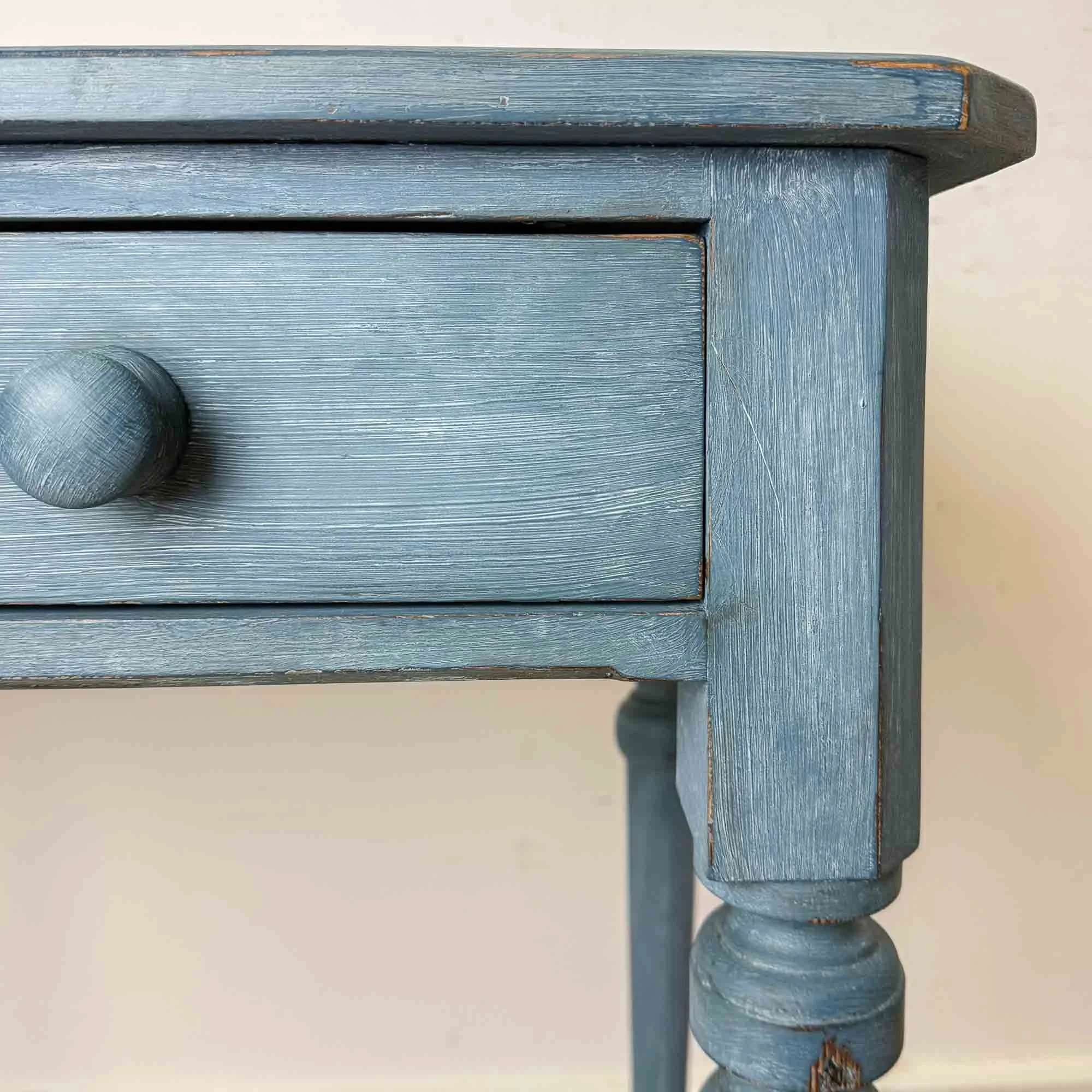 antique pine blue painted table-6.jpg