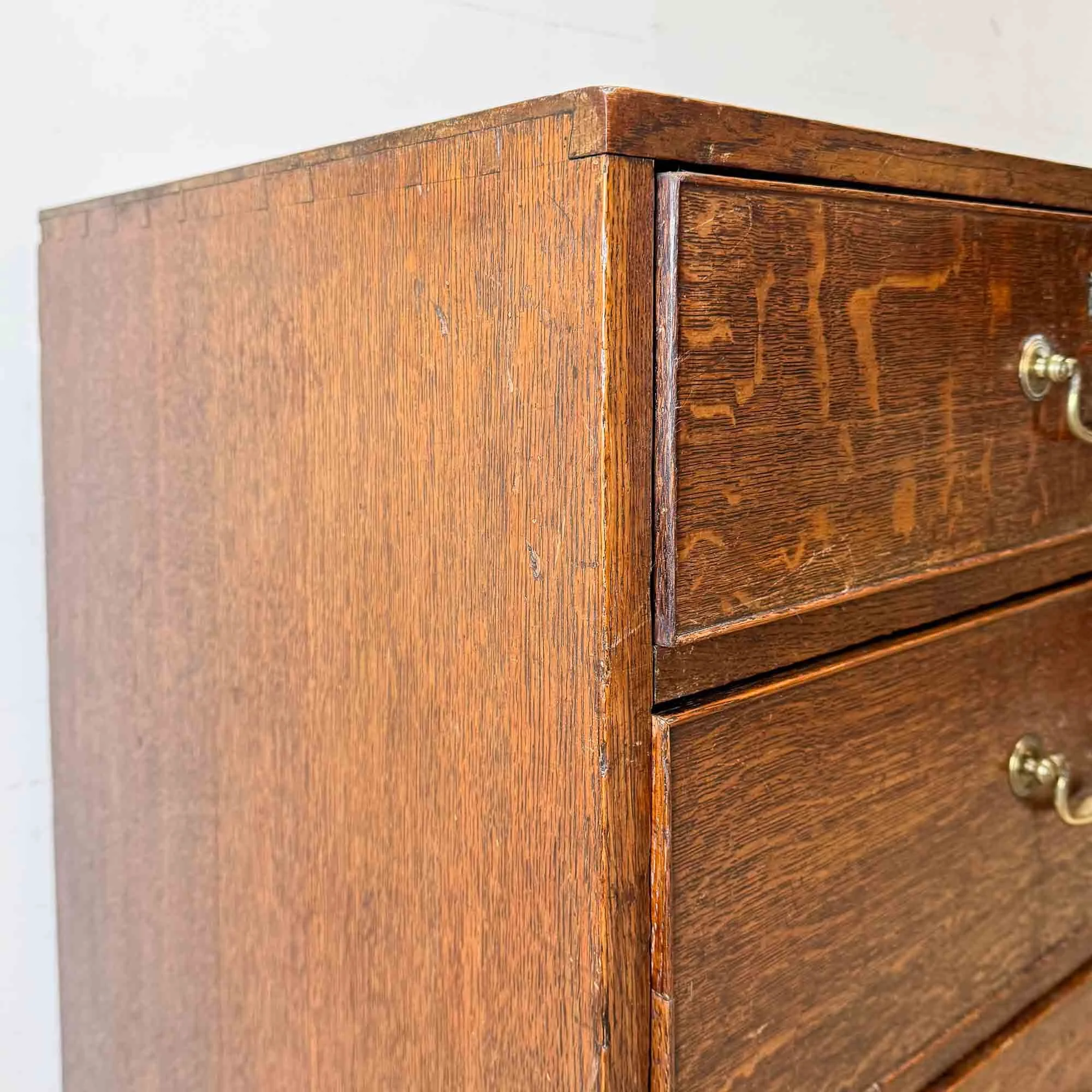large antique oak chest of drawers