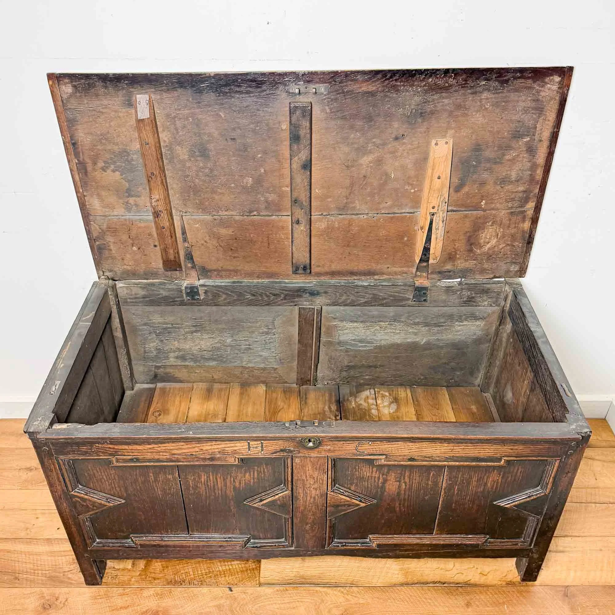 geometric panelled antique oak coffer-10.jpg