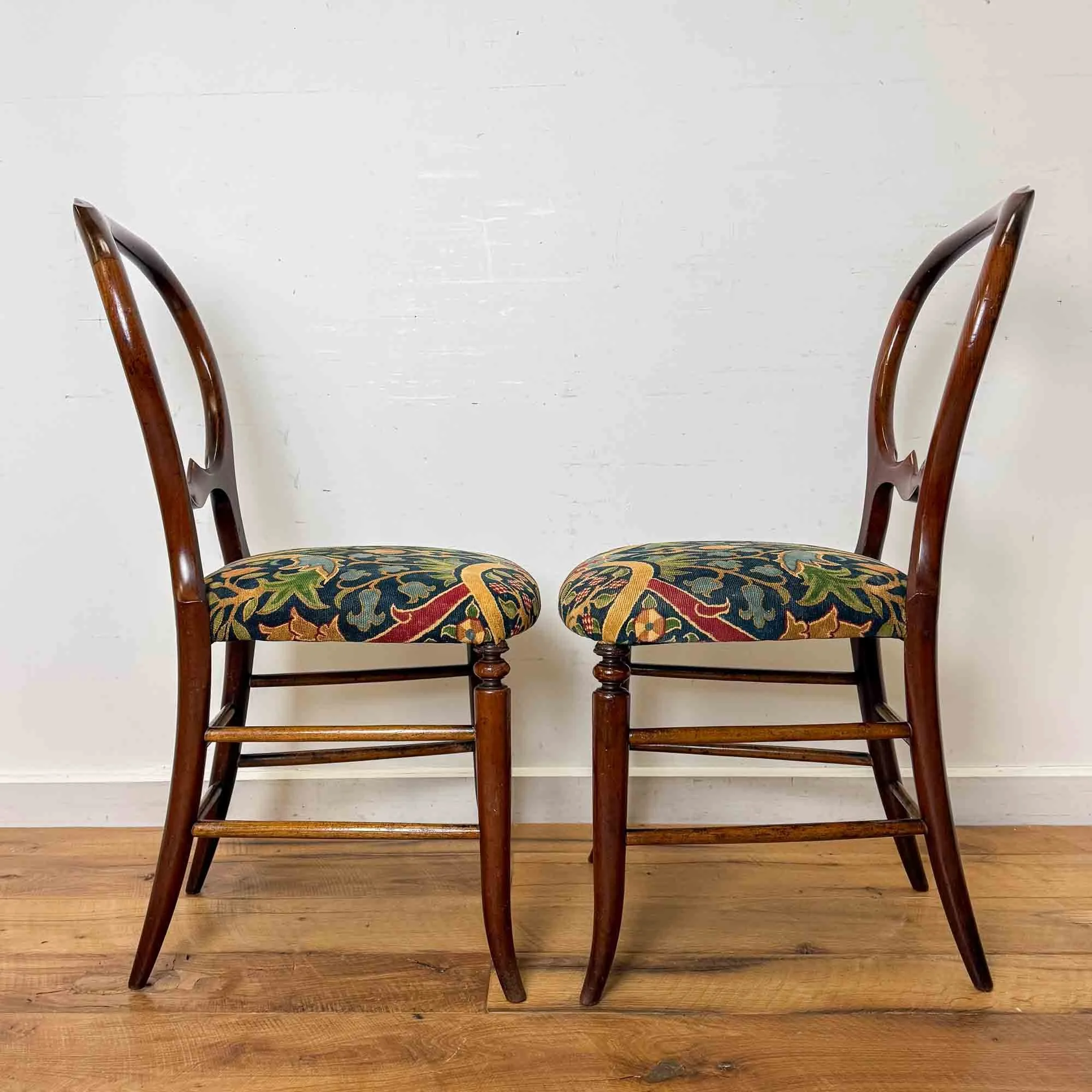 pair of victorian balloon back chairs