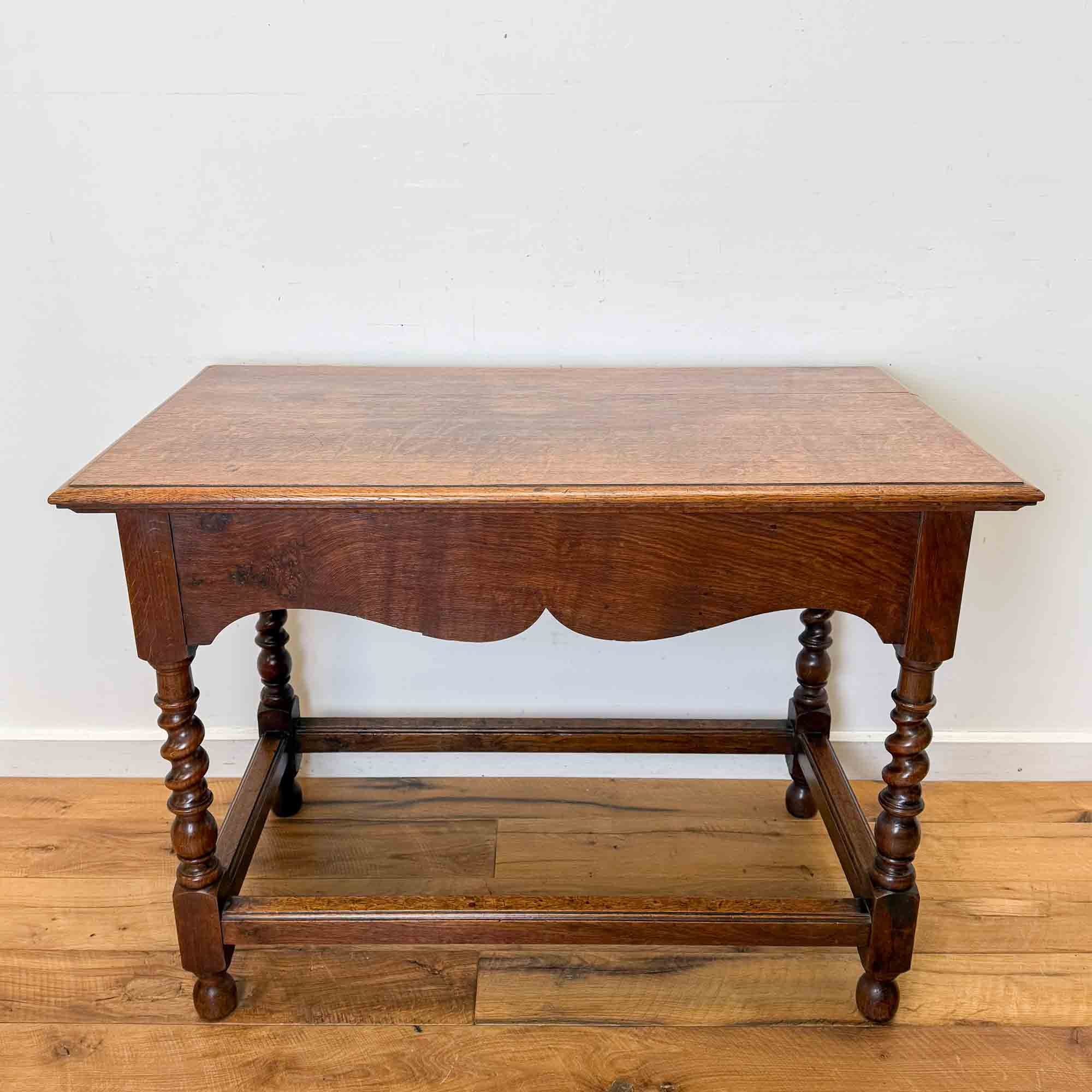 antique oak centre table barley twist legs