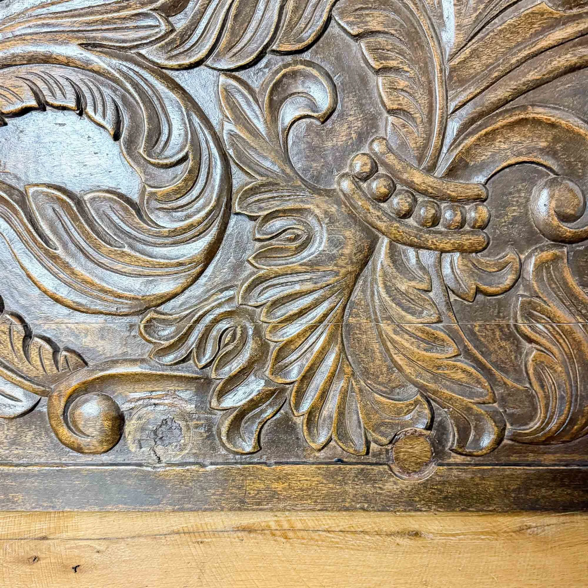 vintage italian carved walnut panel ideal headboard