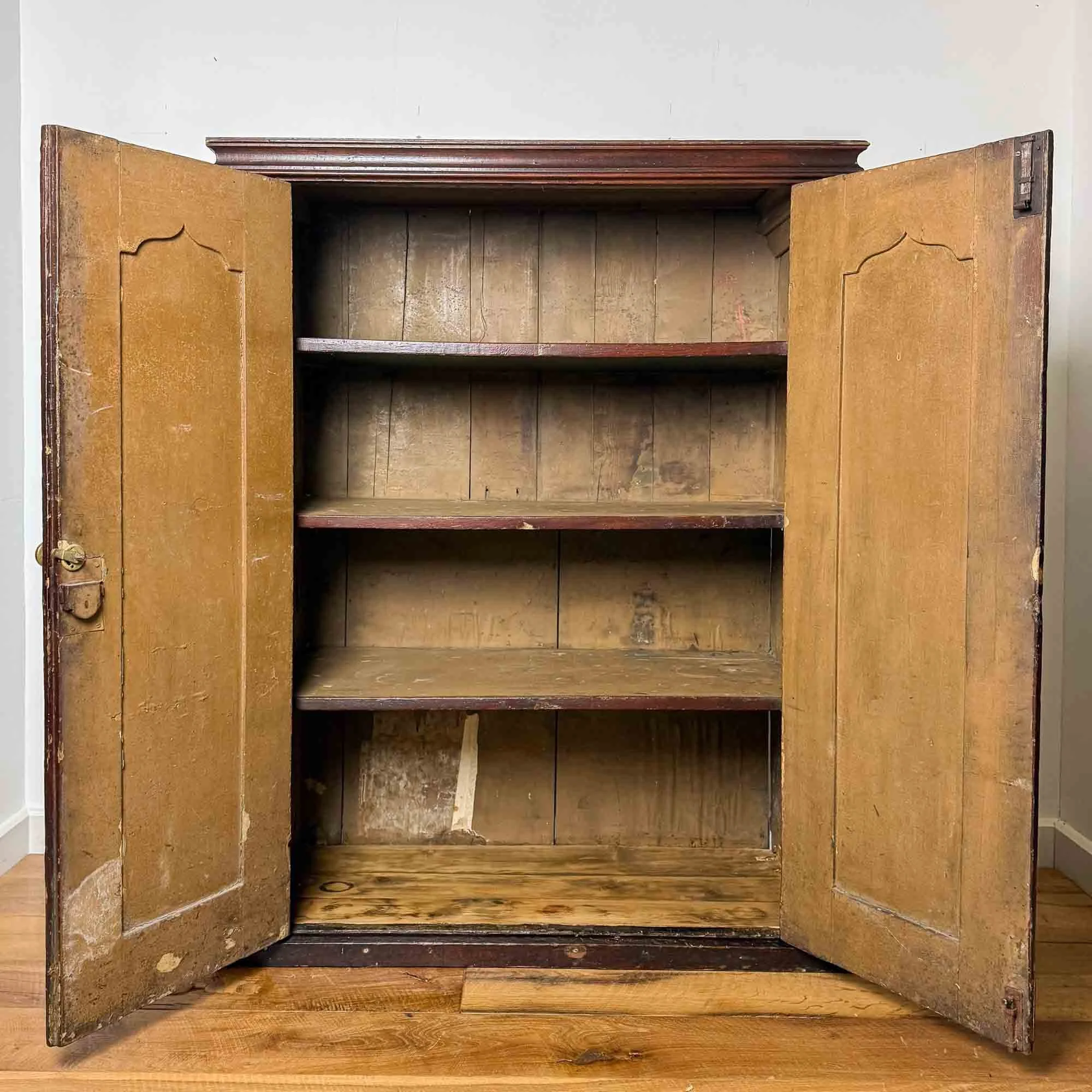 antique pine painted mid height cupboard-6.jpg