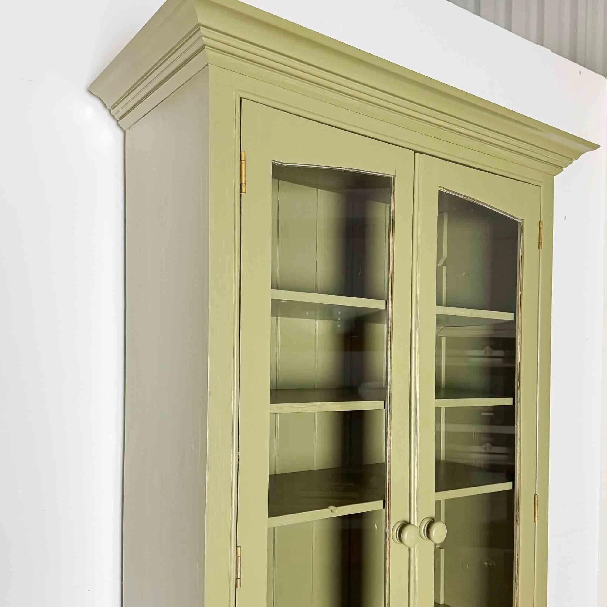 olive green painted cupboard