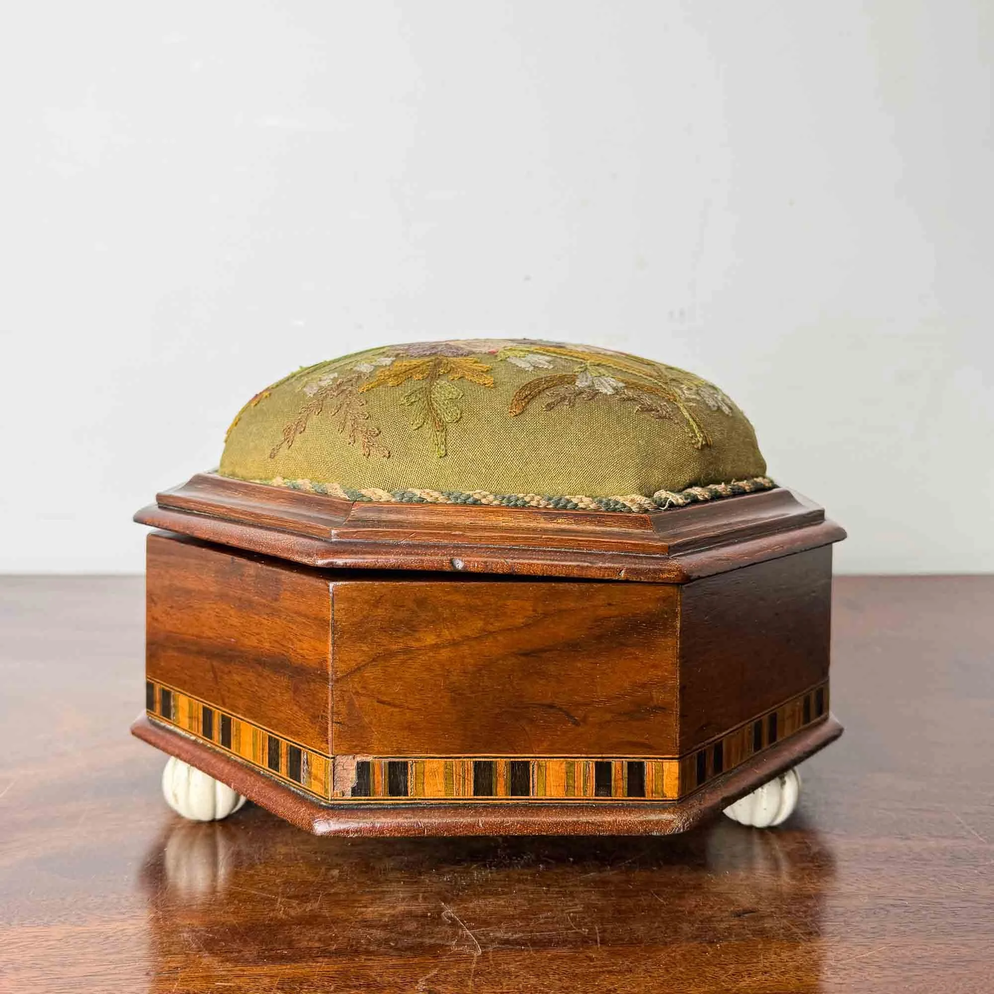 antique spitoon footstool with crewelwork upholstery-15.jpg