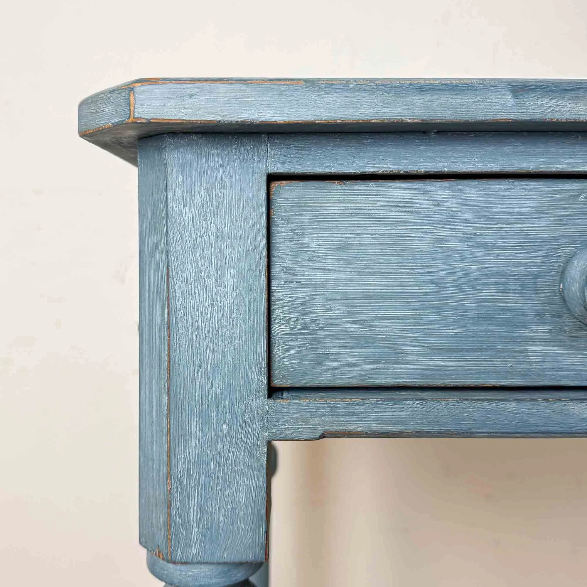 antique pine blue painted table-9.jpg