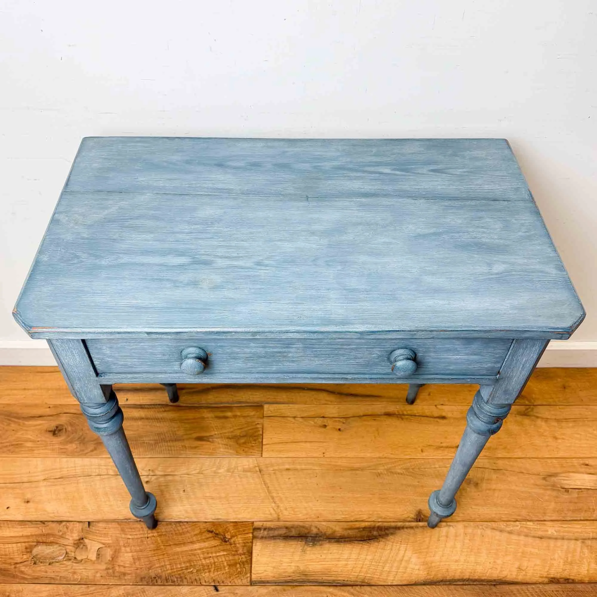 antique pine blue painted table-5.jpg