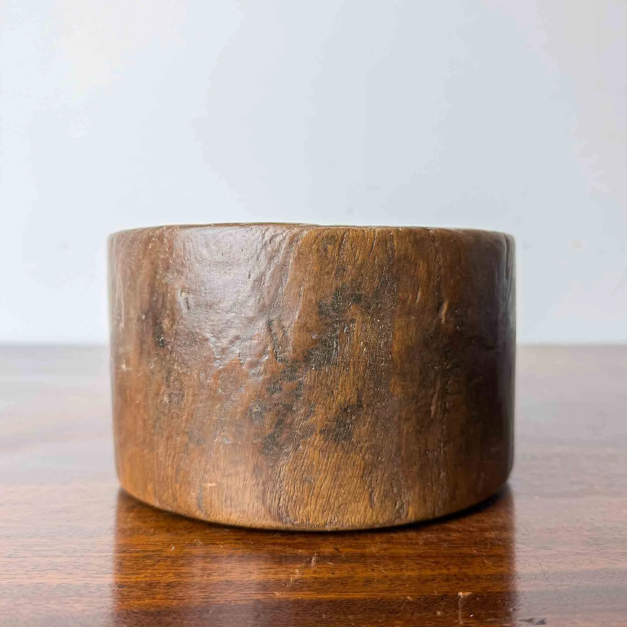 antique treen dug out wooden bowl