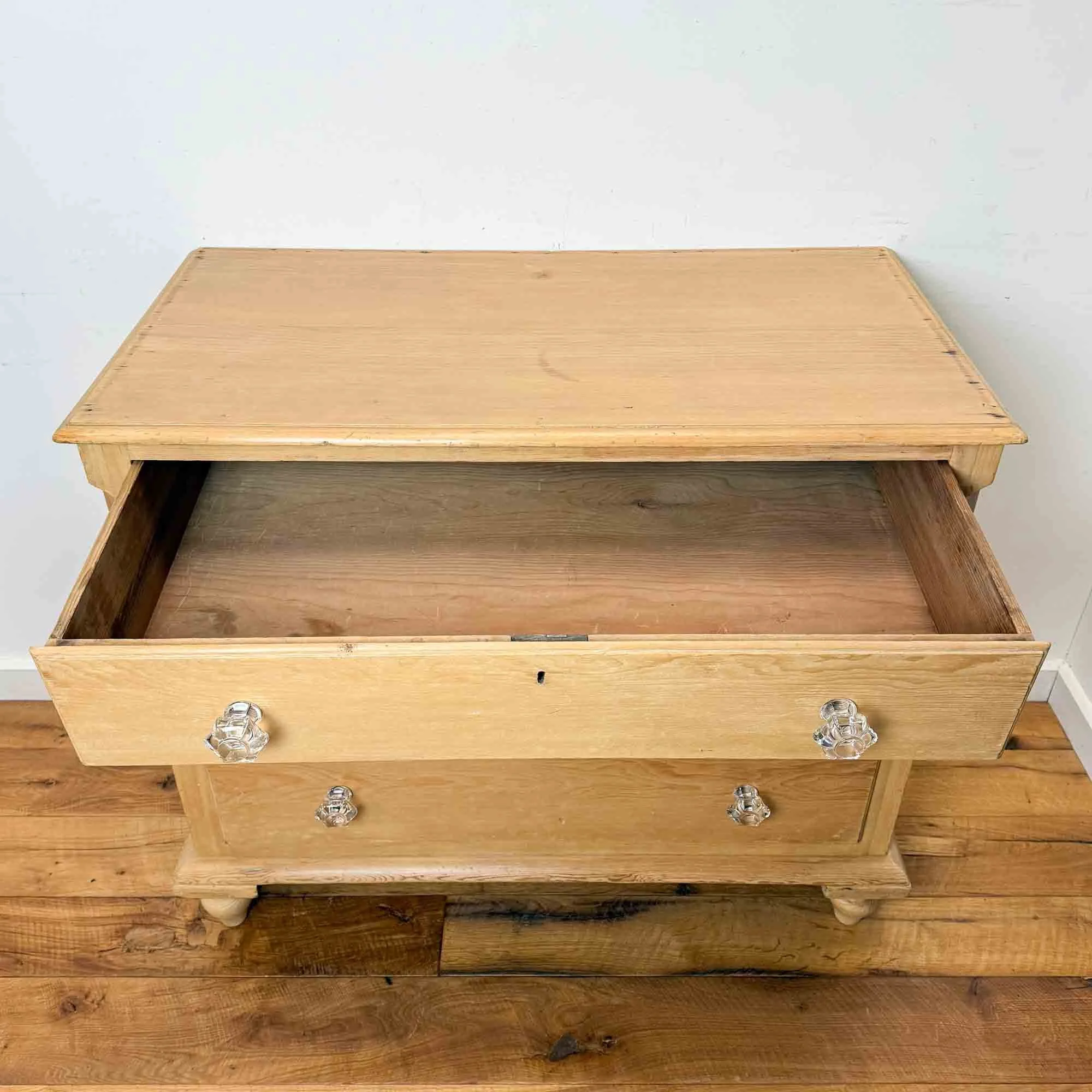 antique pine chest of drawers with glass knobs-10.jpg