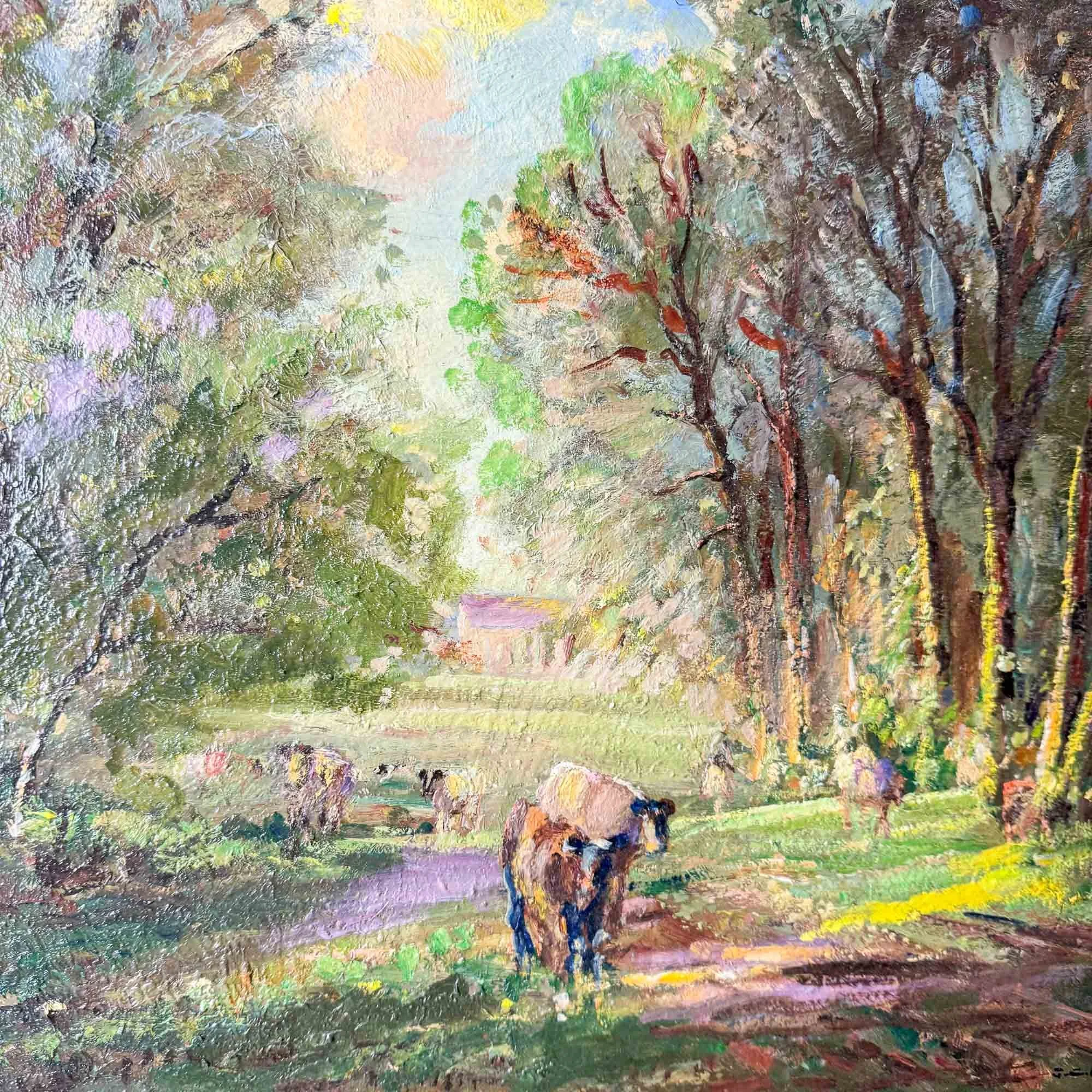 Cows in Woodland, oil Painting by Gordon Clifford Barlow