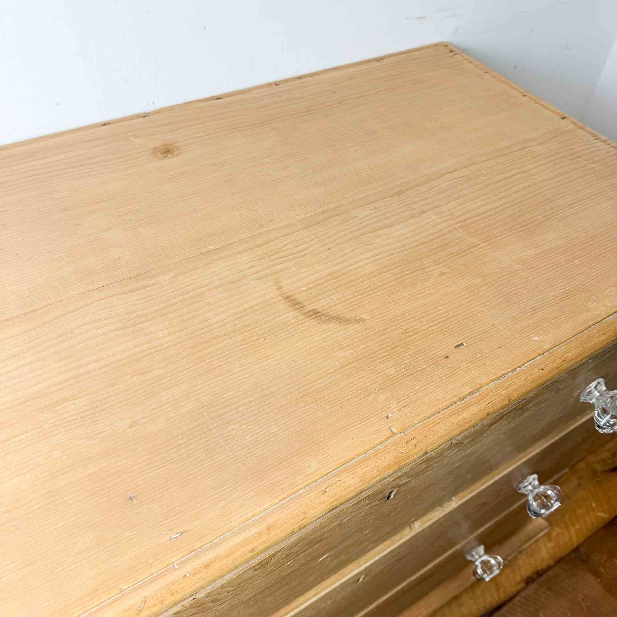 antique pine chest of drawers with glass knobs-3.jpg