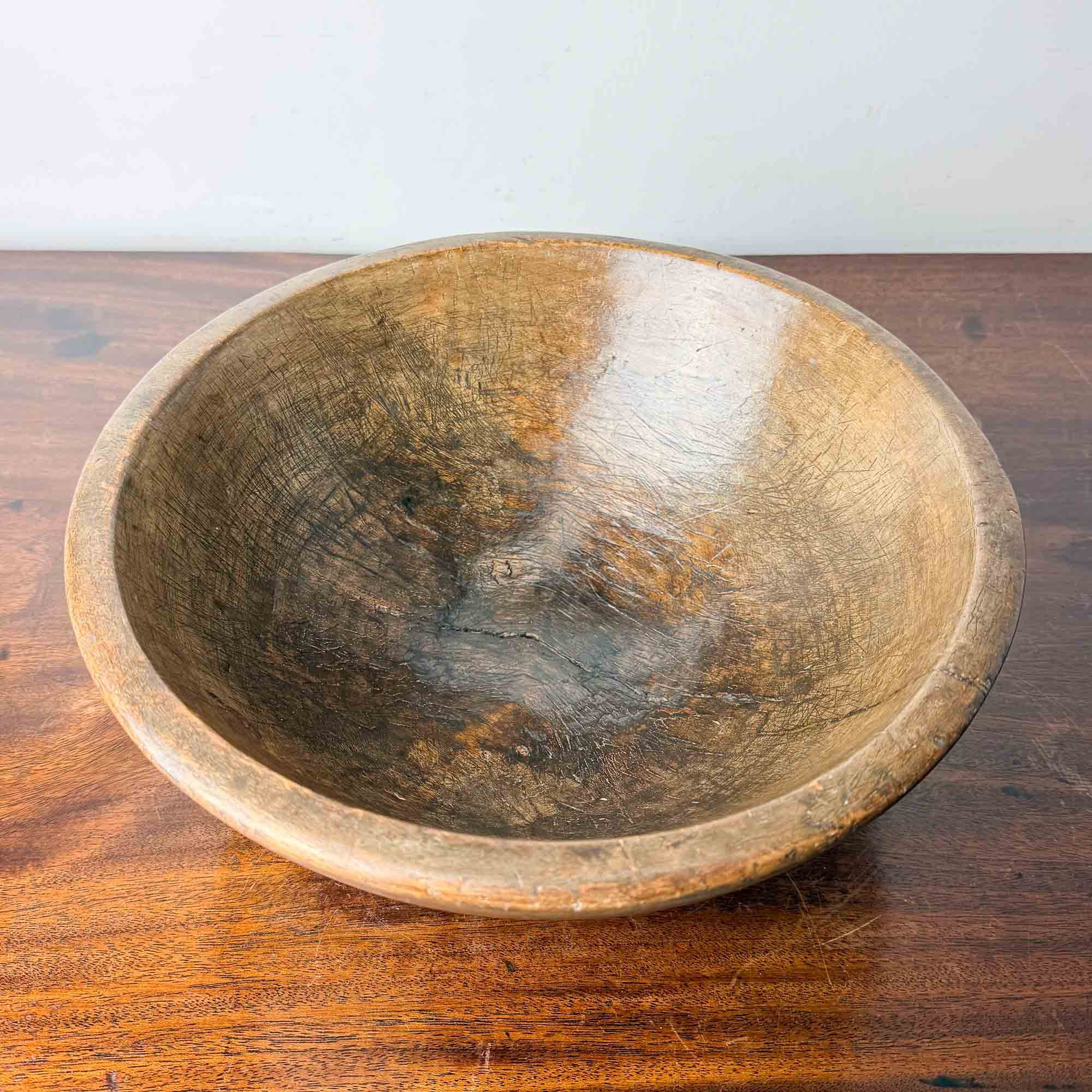 Antique Turned Sycamore Dairy Bowl
