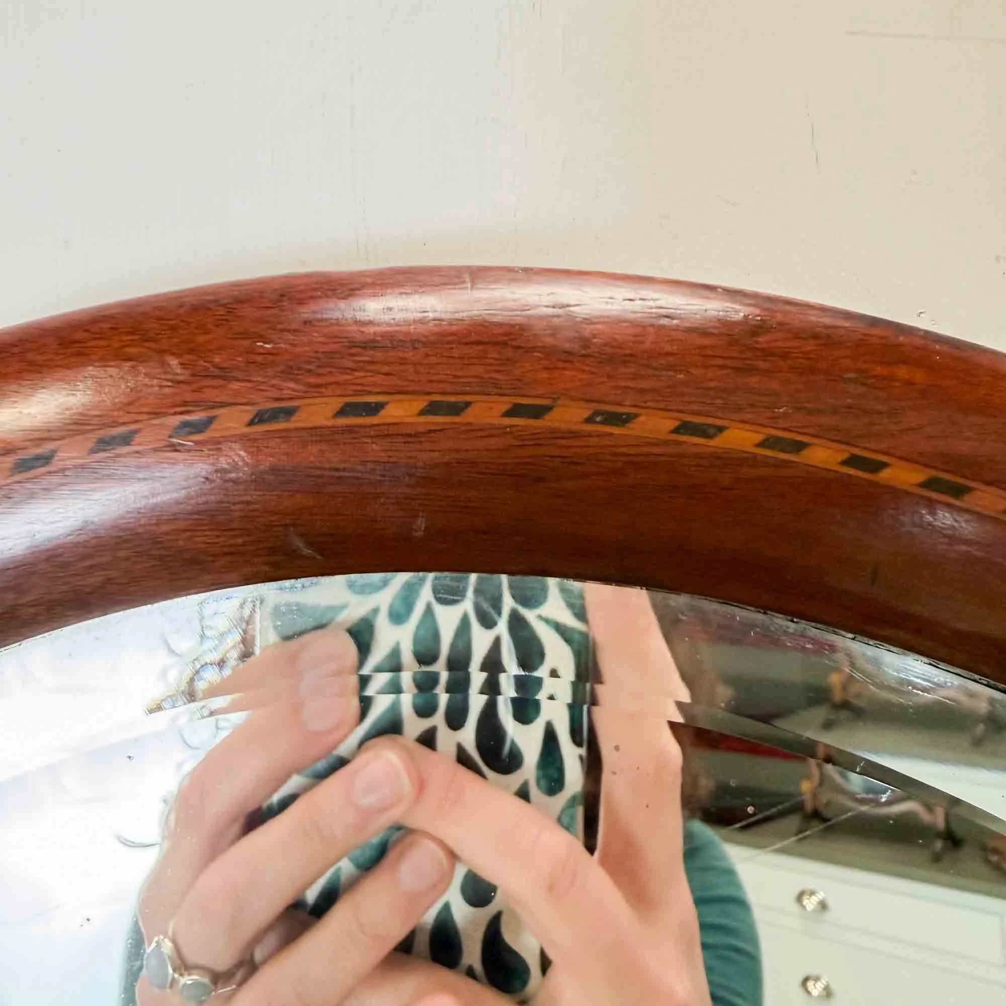 victorian mahogany inlaid oval mirror-7.jpg