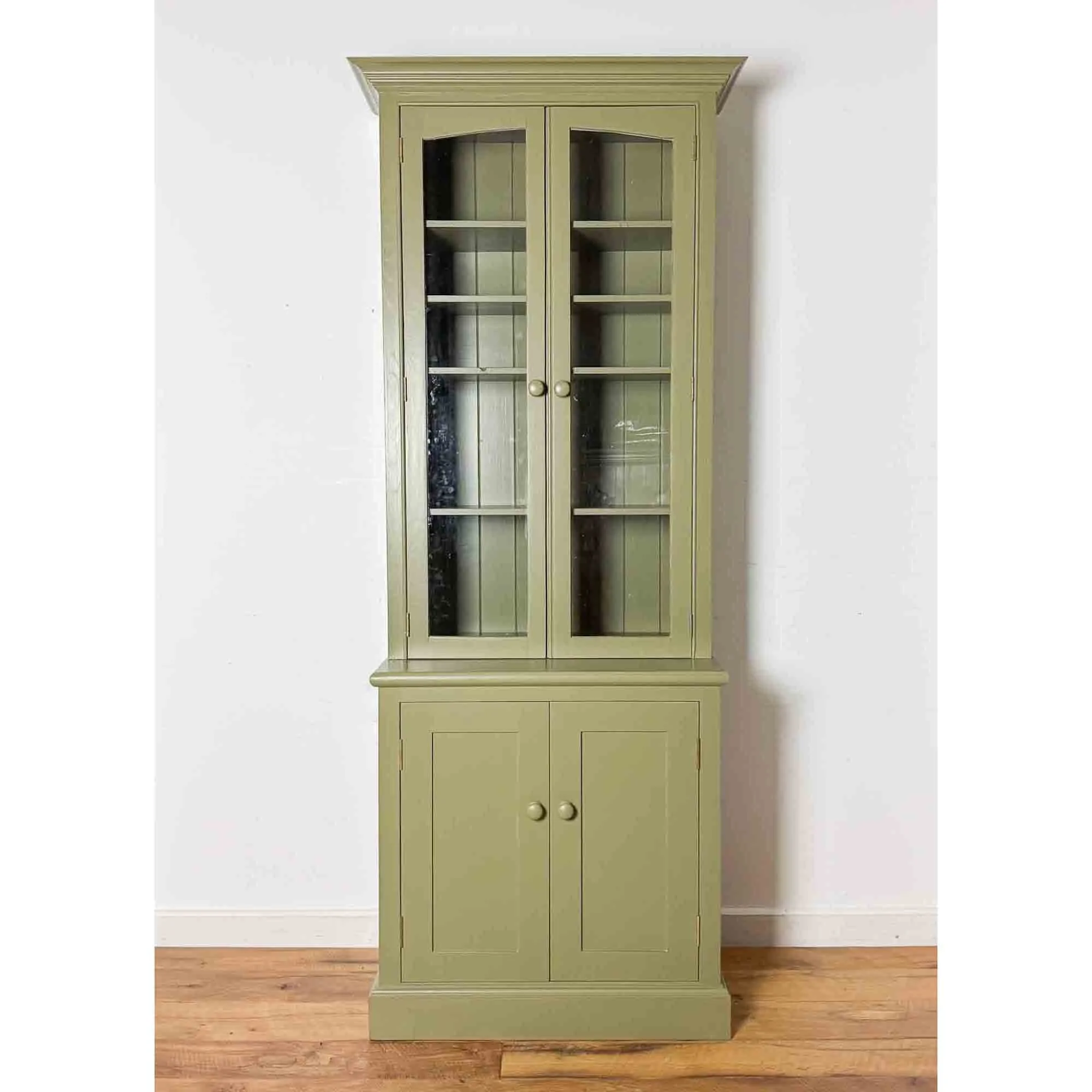 vintage olive green painted narrow dresser