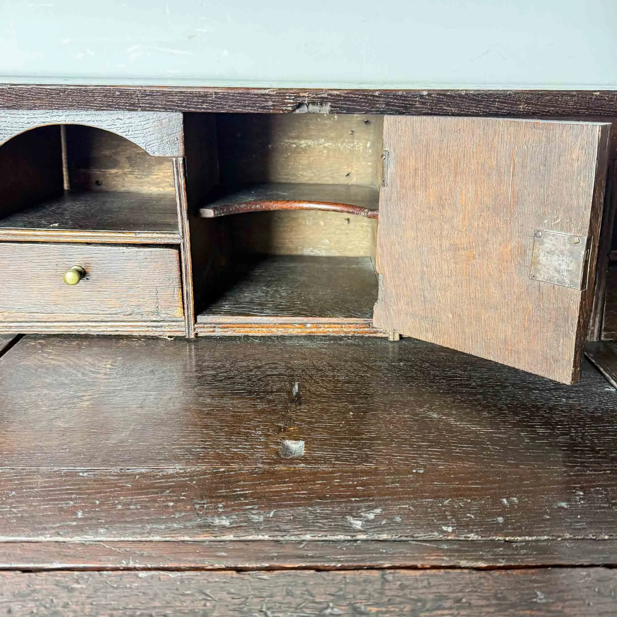 seventeenth century vernacular oak bureau