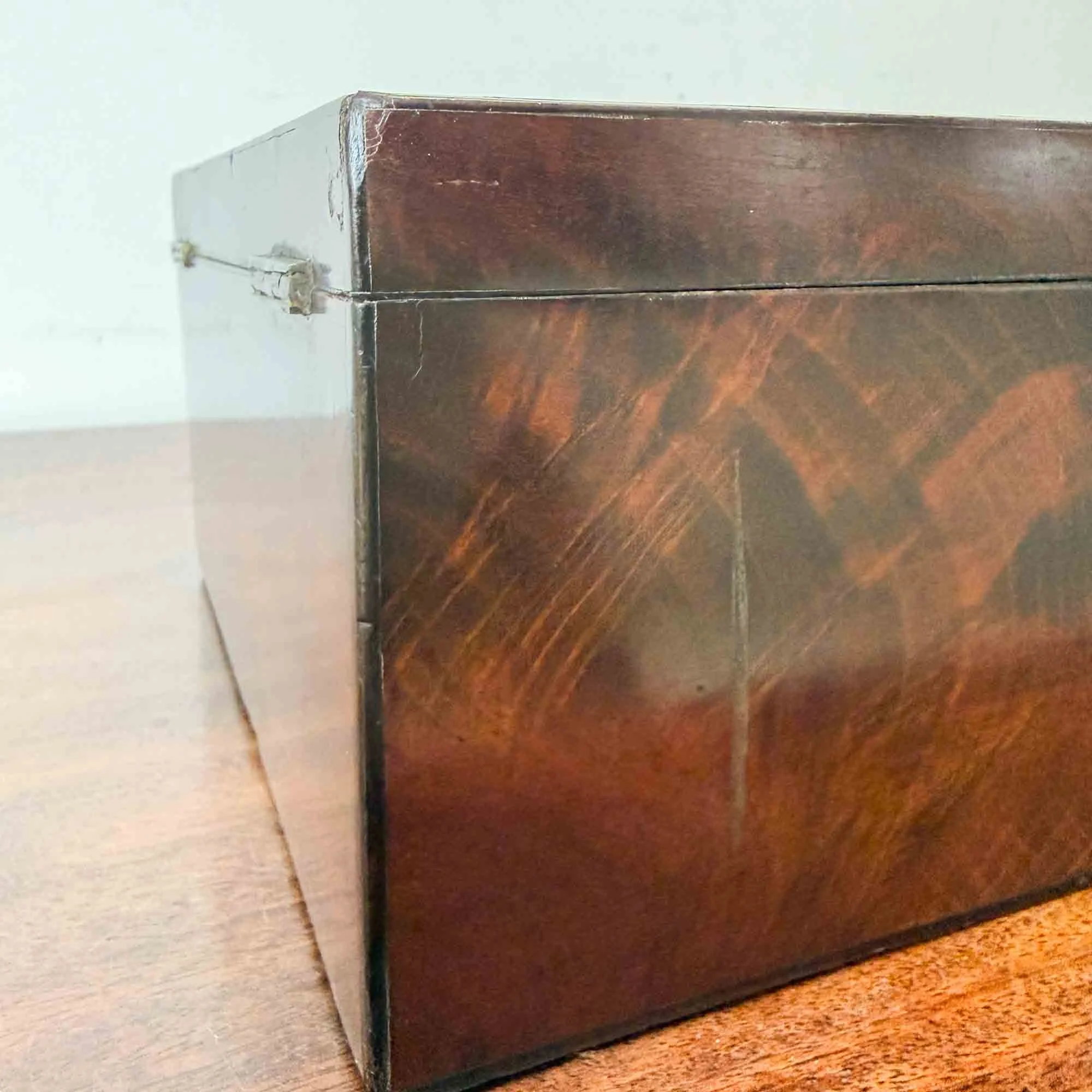 antique flame mahogany tea caddy-6.jpg