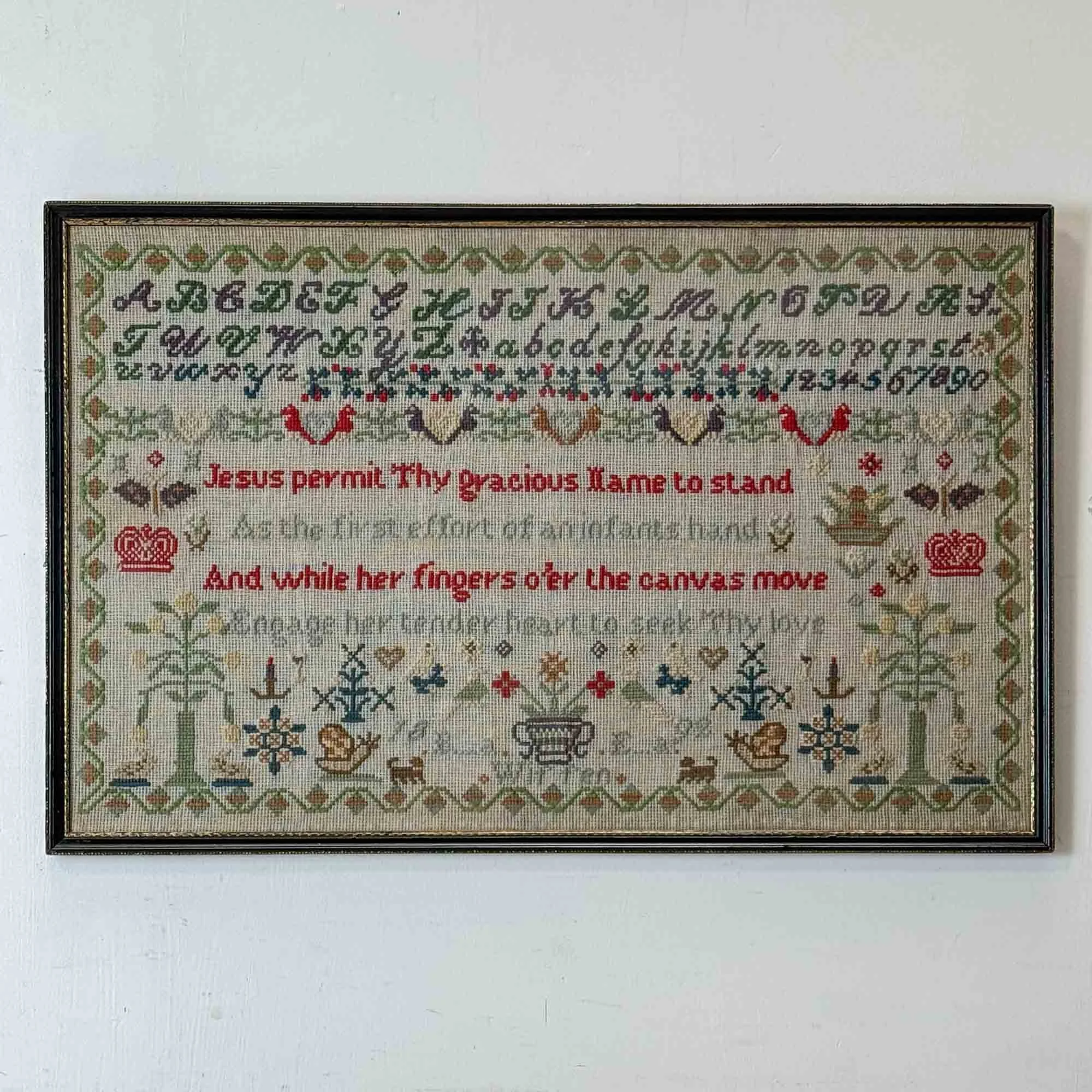 Pair of Nineteenth Century Embroidered Samplers