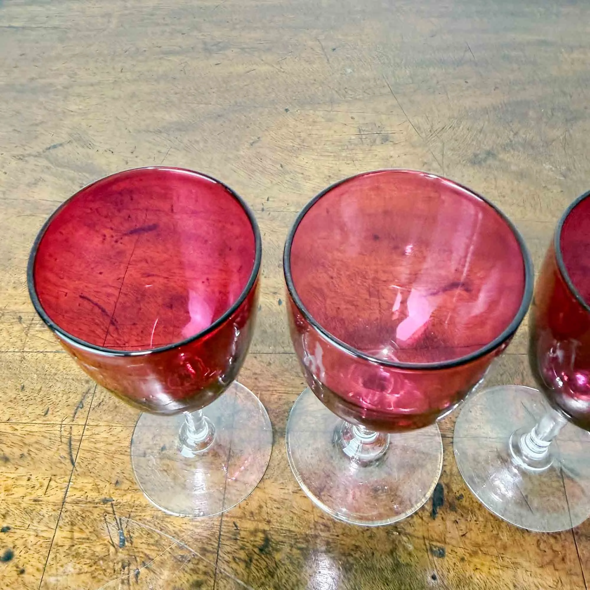 five victorian cranberry glass sherry glasses-6.jpg