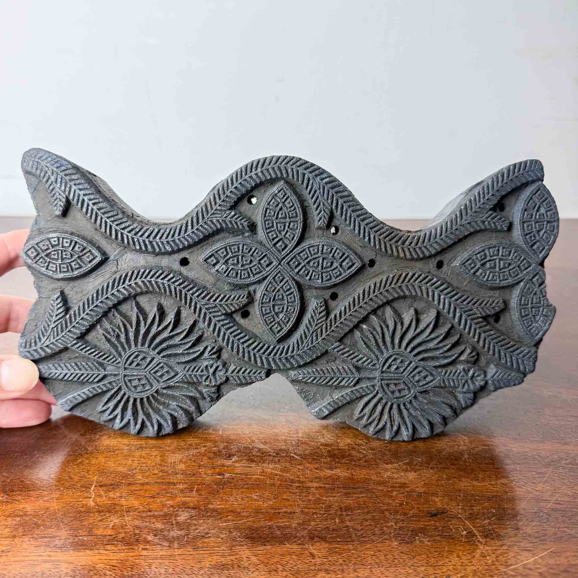 Vintage Indian carved wooden Printing Block