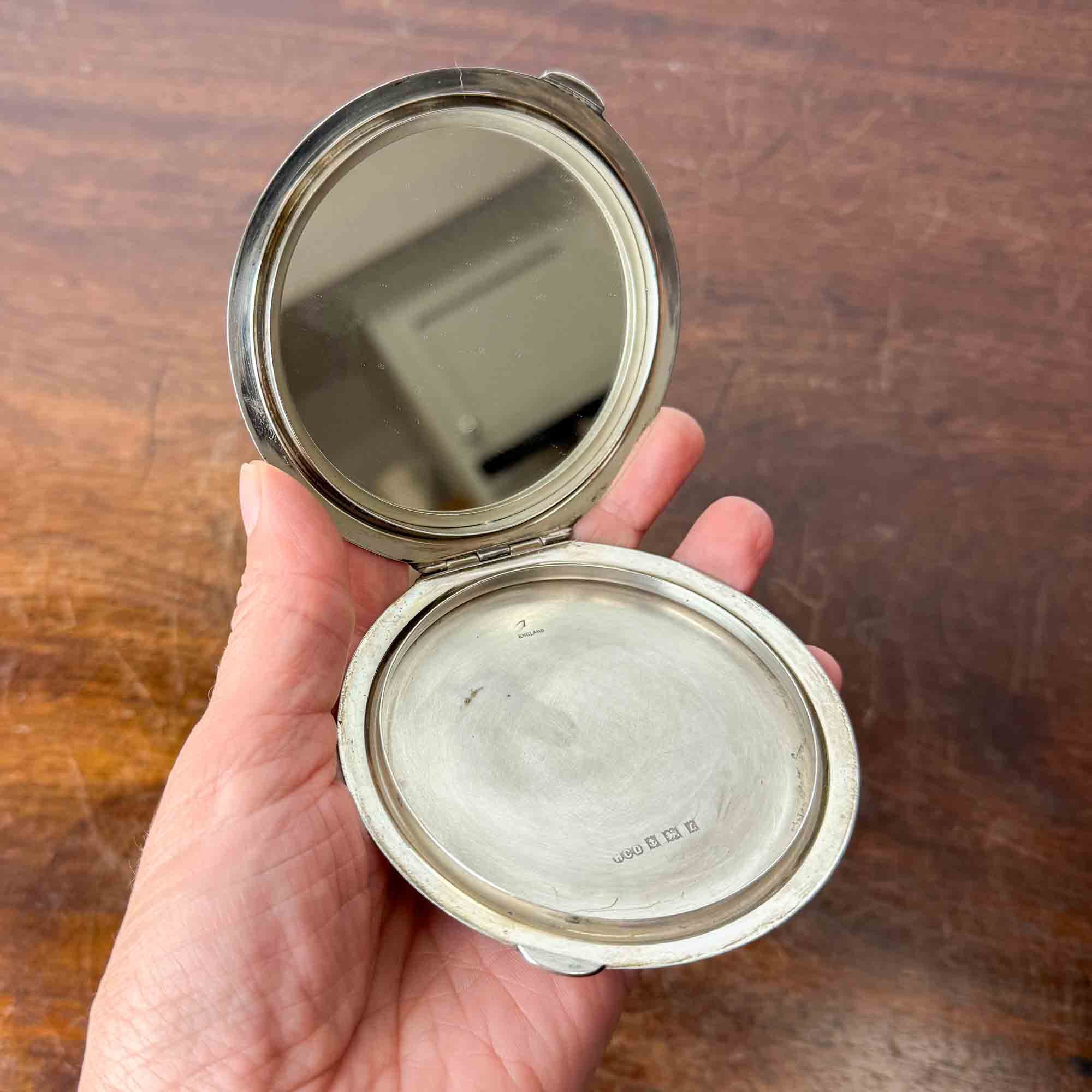 Silver And Guilloche Enamel Powder Compact By Henry Clifford Davis