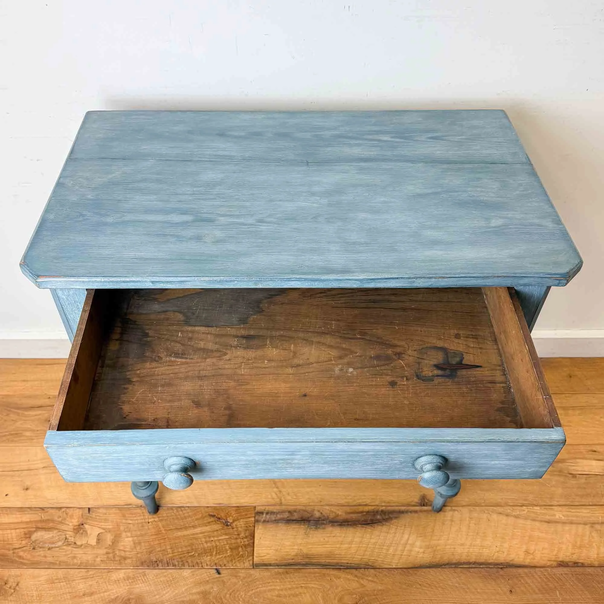 antique pine blue painted table-4.jpg