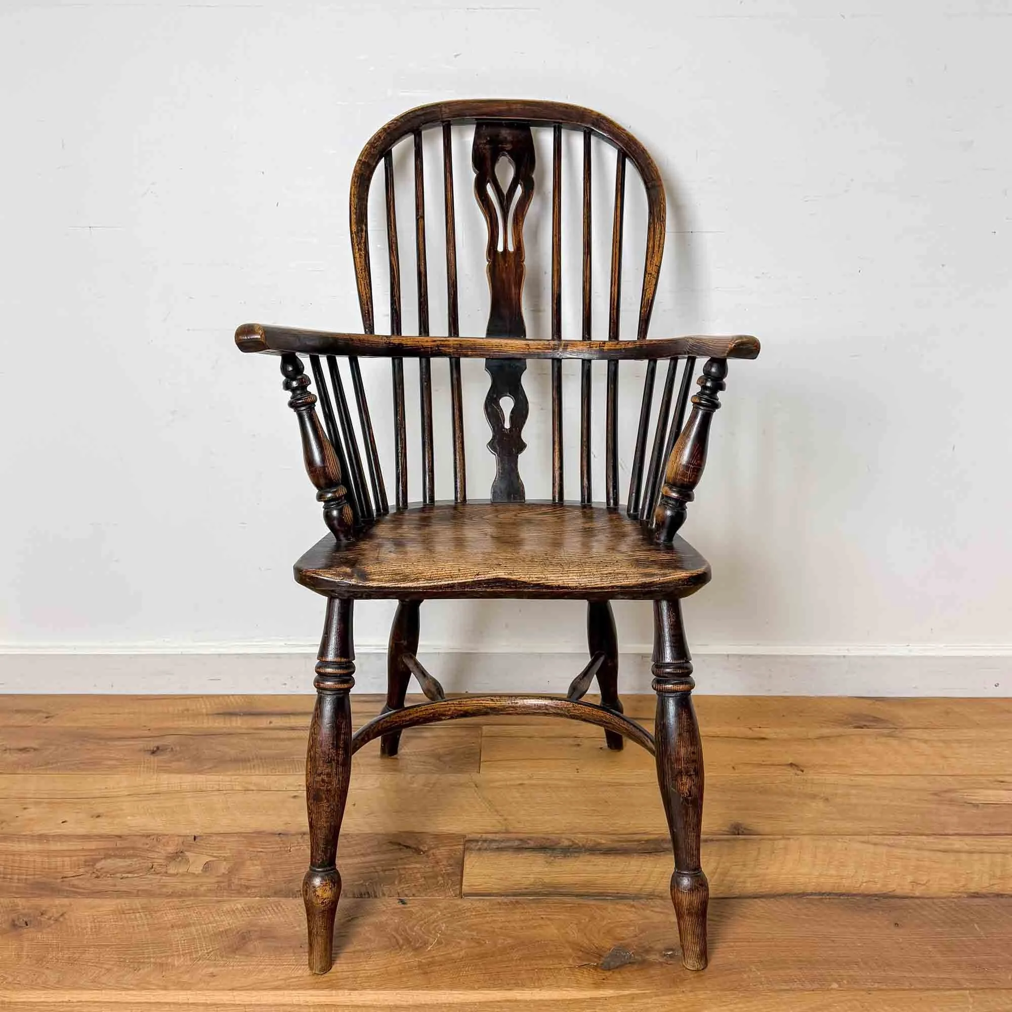 antique ash high back windsor chair