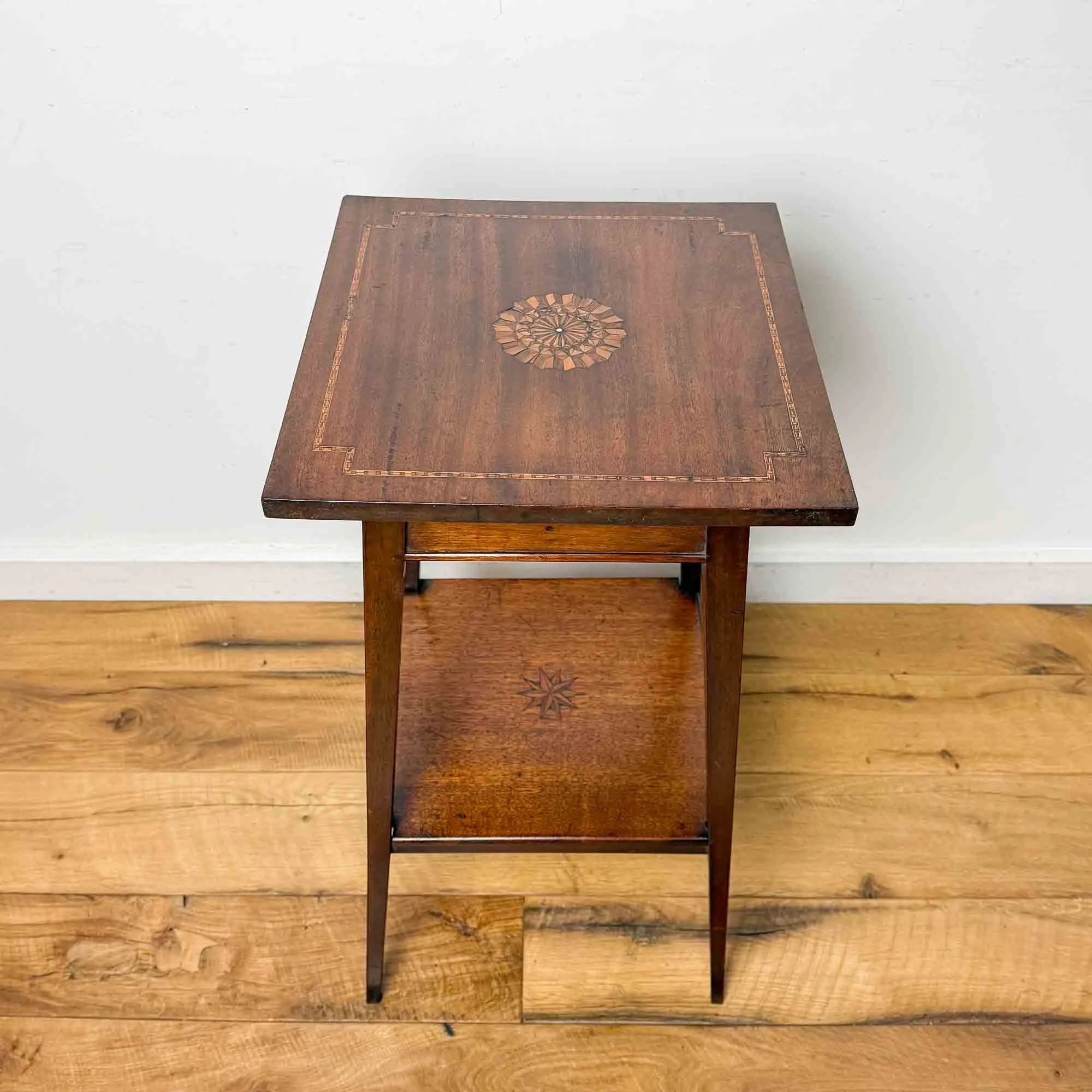 Edwardian Inlaid Side Table with Lift Up Top