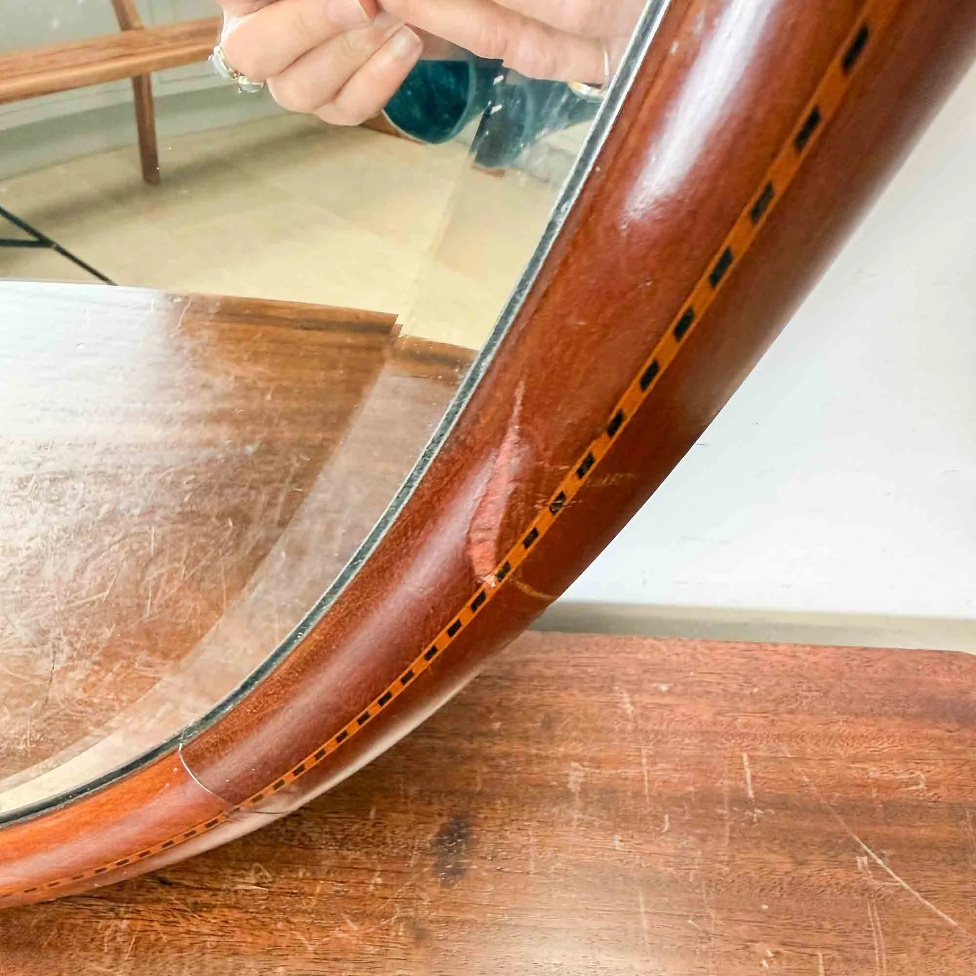 victorian mahogany inlaid oval mirror-8.jpg