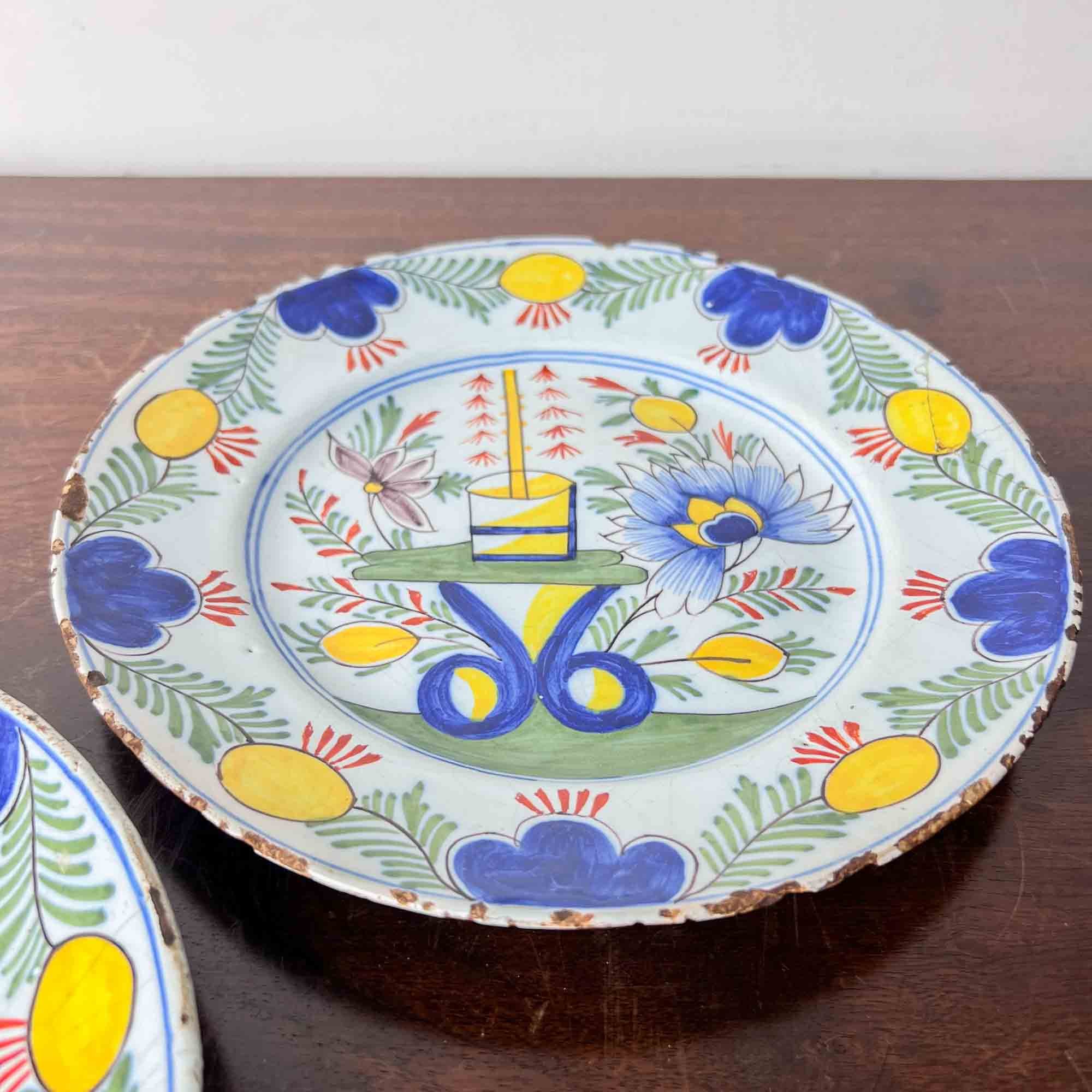 Eighteenth Century Delft Polychrome Plates