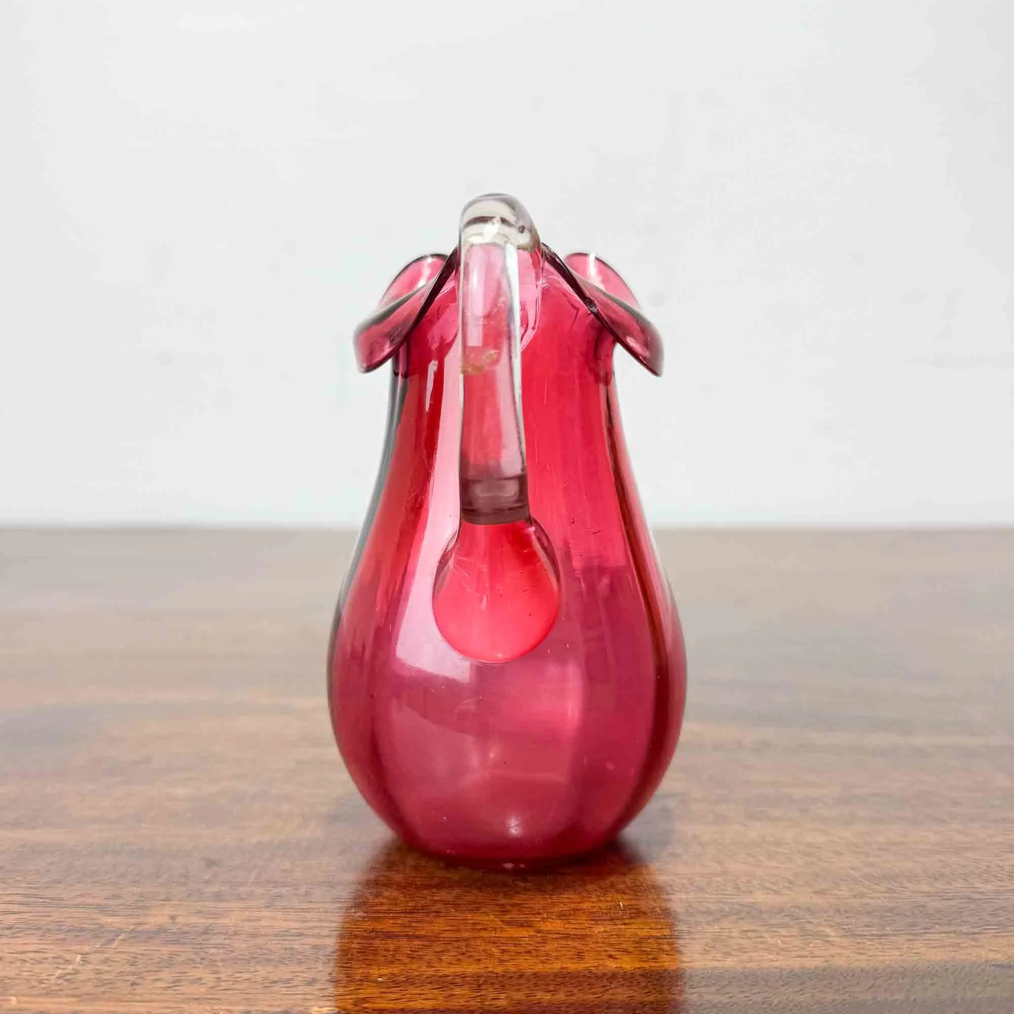 small victorian cranberry glass jug