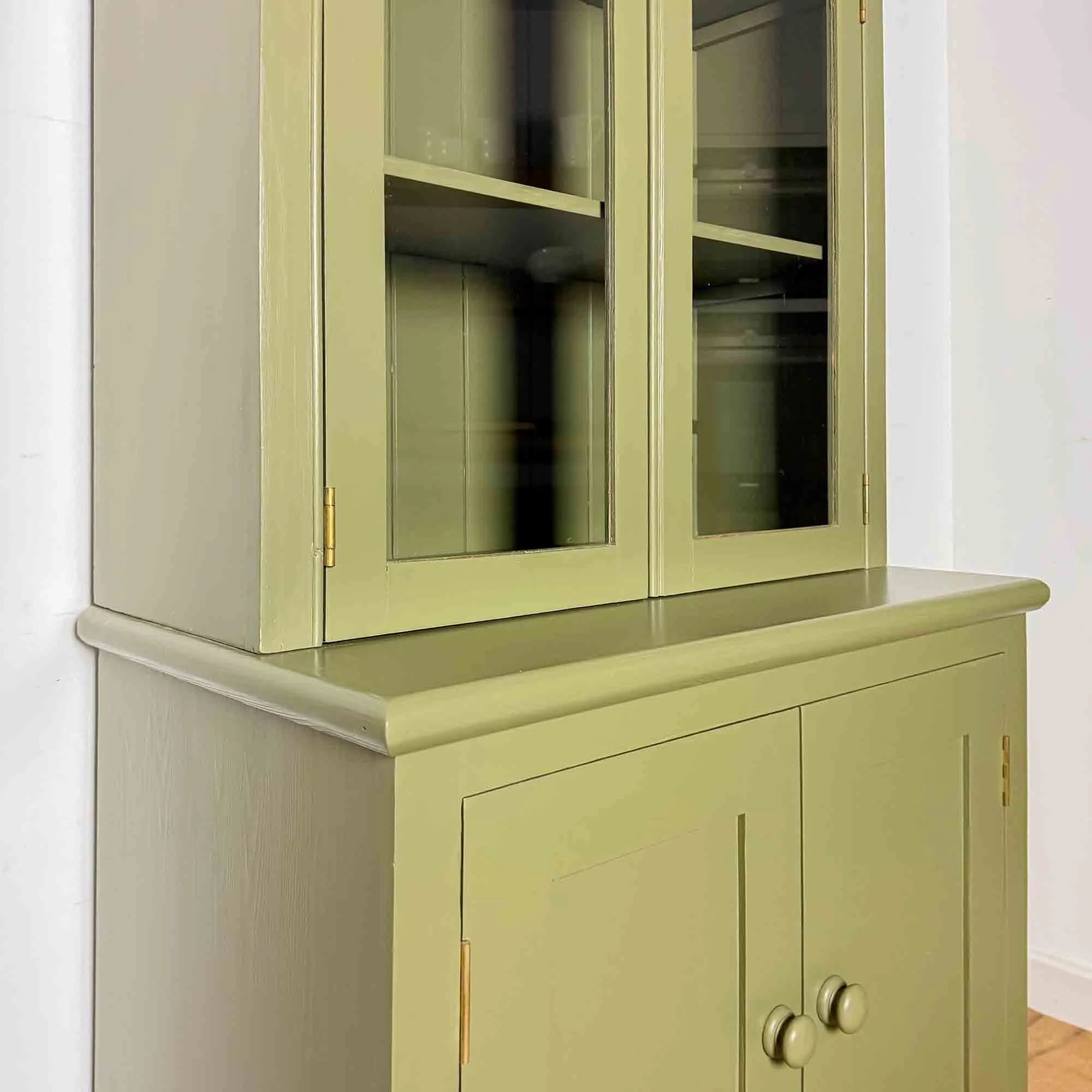 olive green painted cabinet