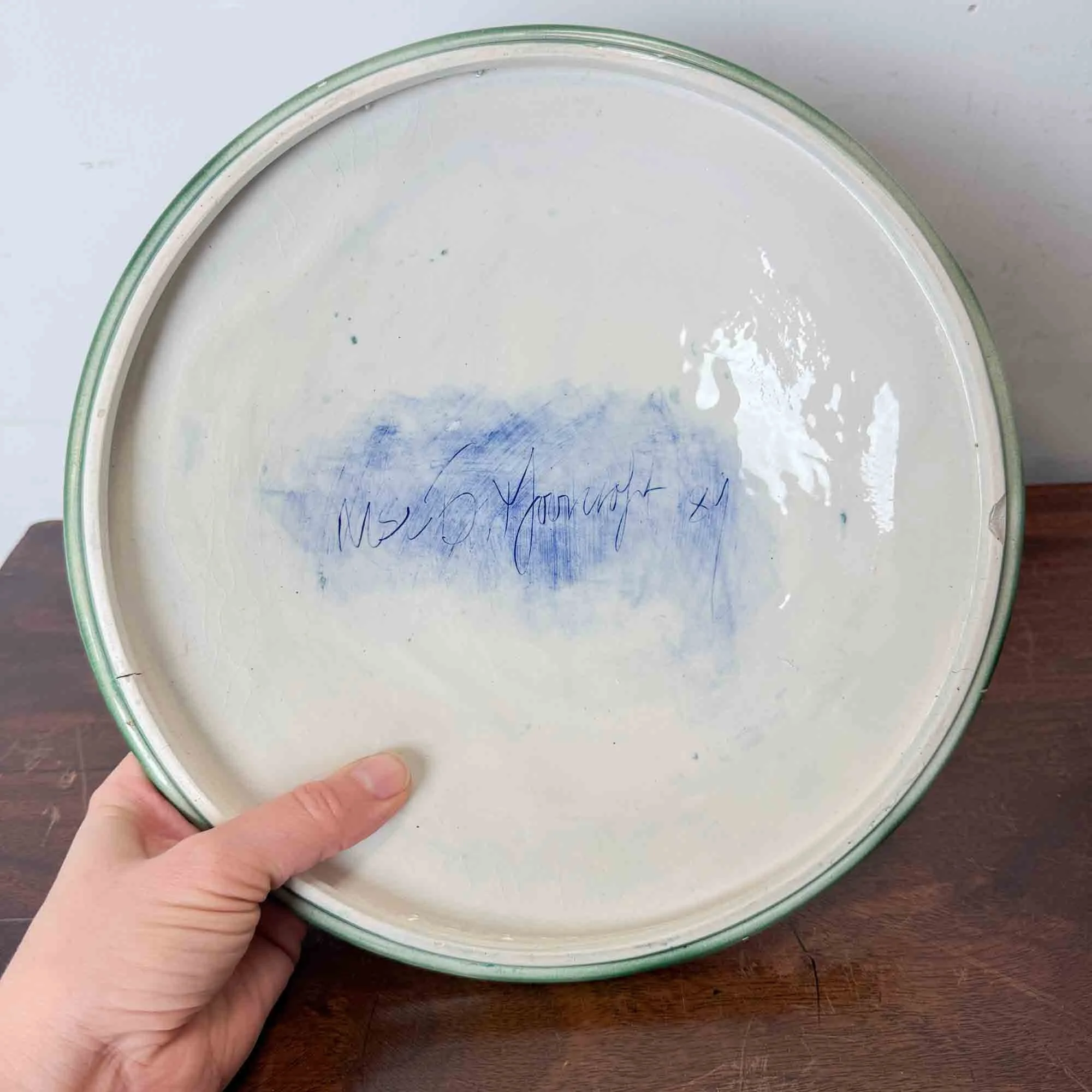 Lise B Moorcroft studio pottery peacock bowl-9.jpg