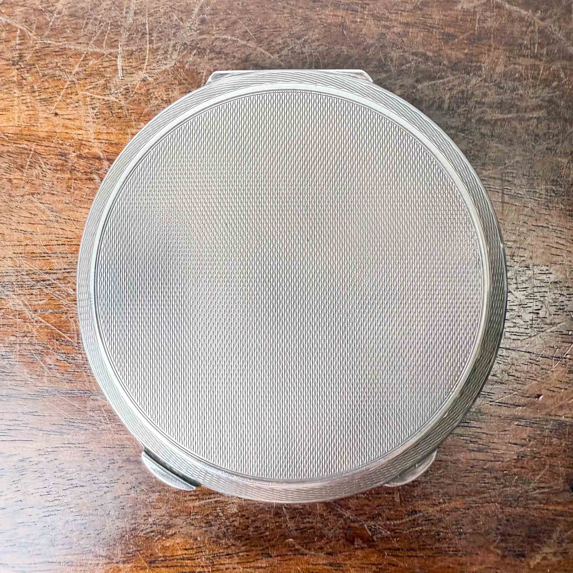 Vintage Silver And Enamel Powder Compact By Henry Clifford Davis