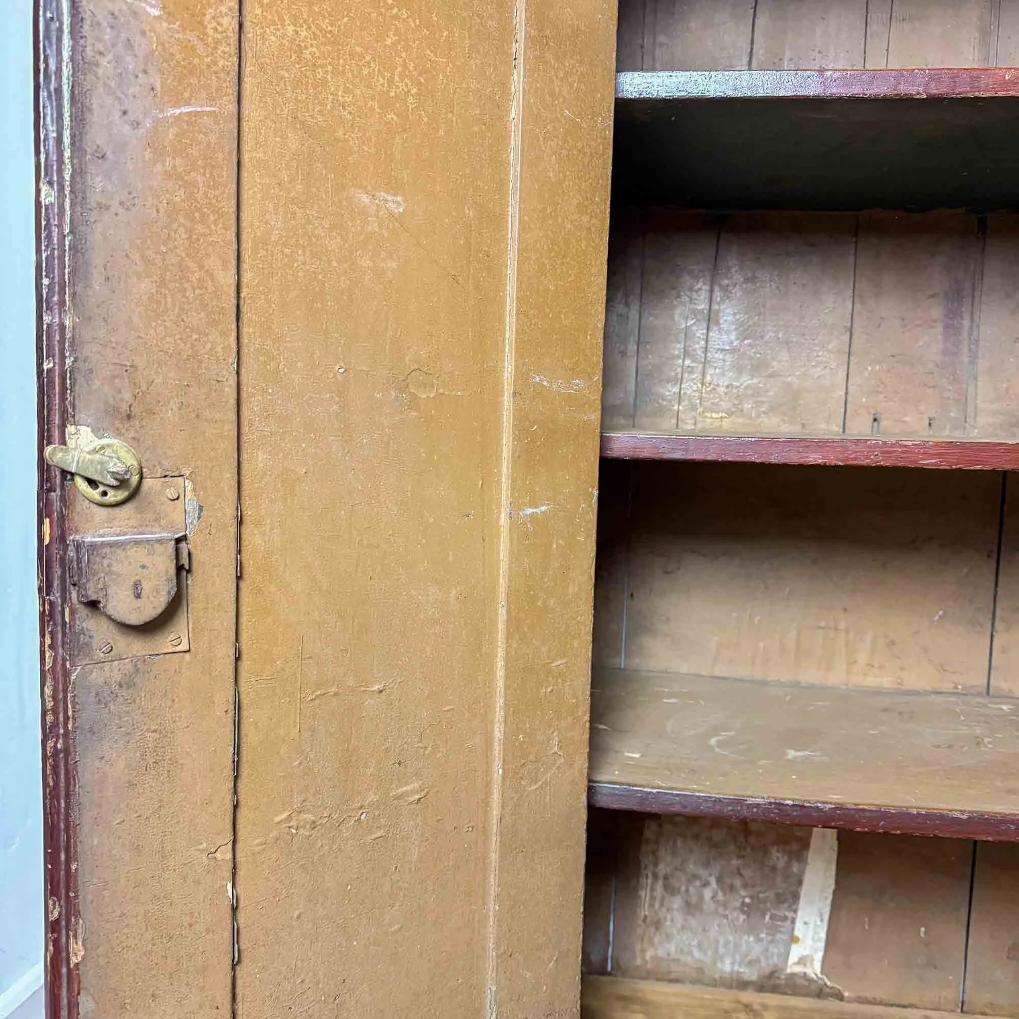 antique pine painted mid height cupboard-4.jpg