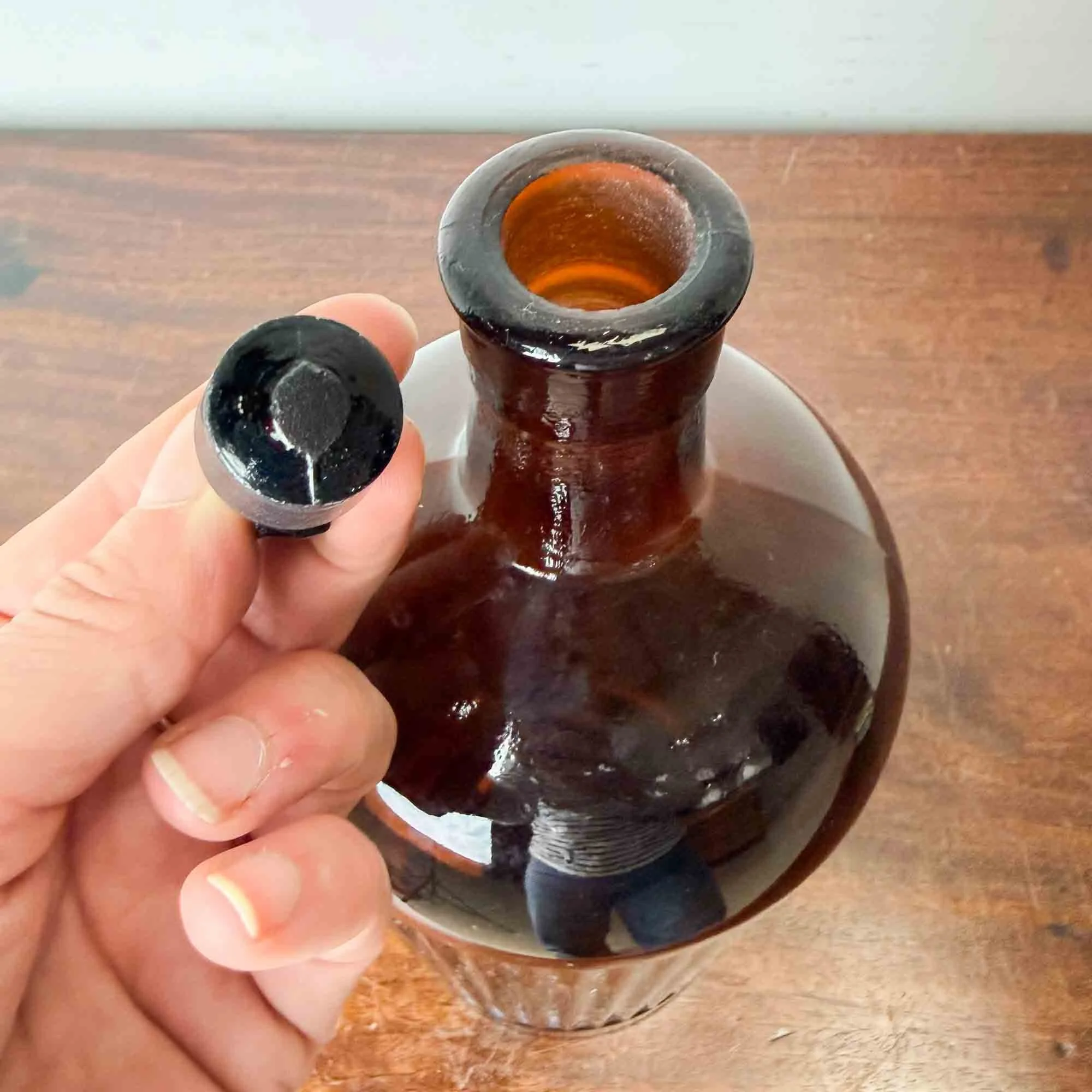 vintage brown glass bottle-2.jpg