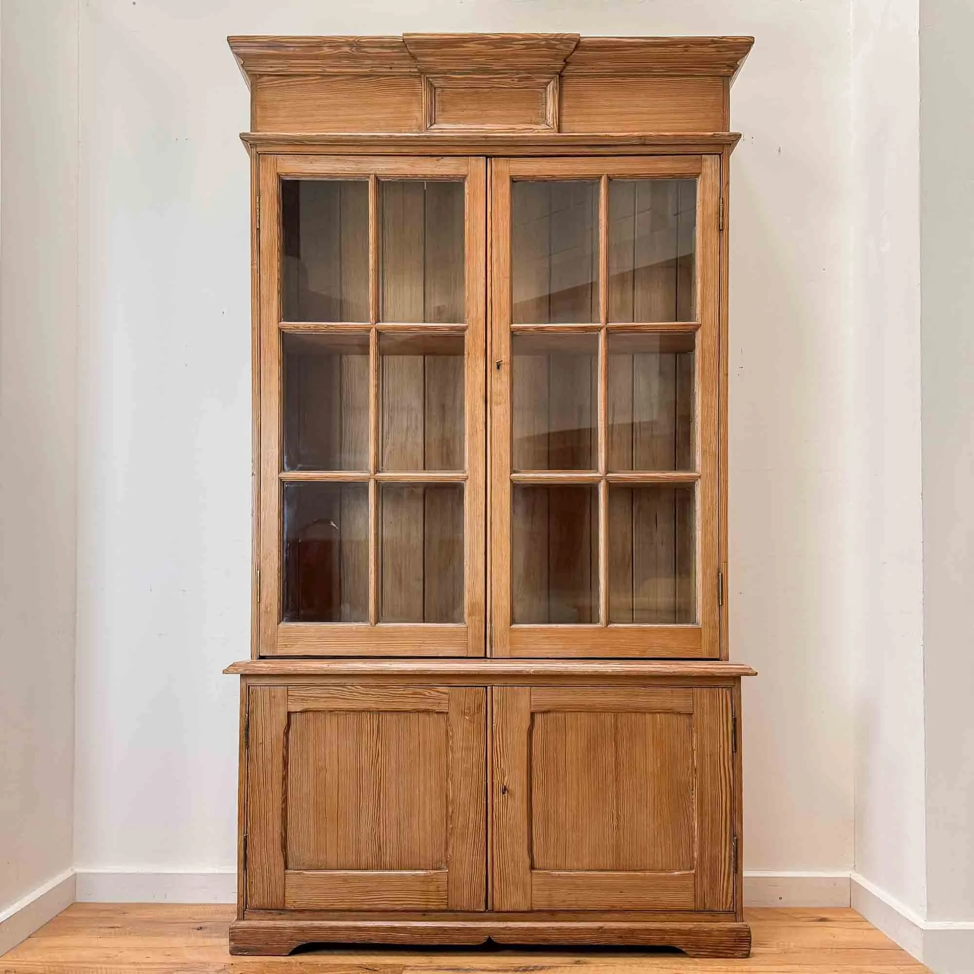 antique pitch pine glazed bookcase-19.jpg