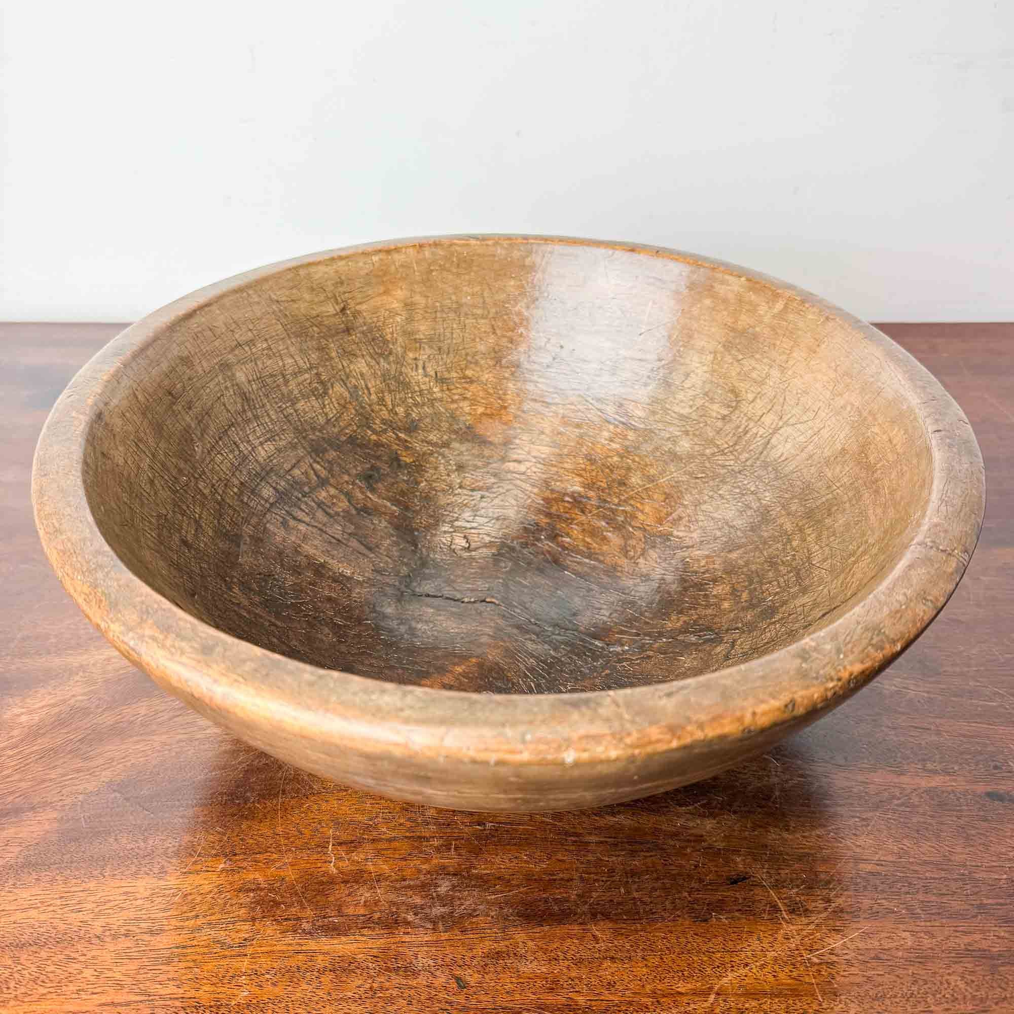 Antique Turned Sycamore Dairy Bowl