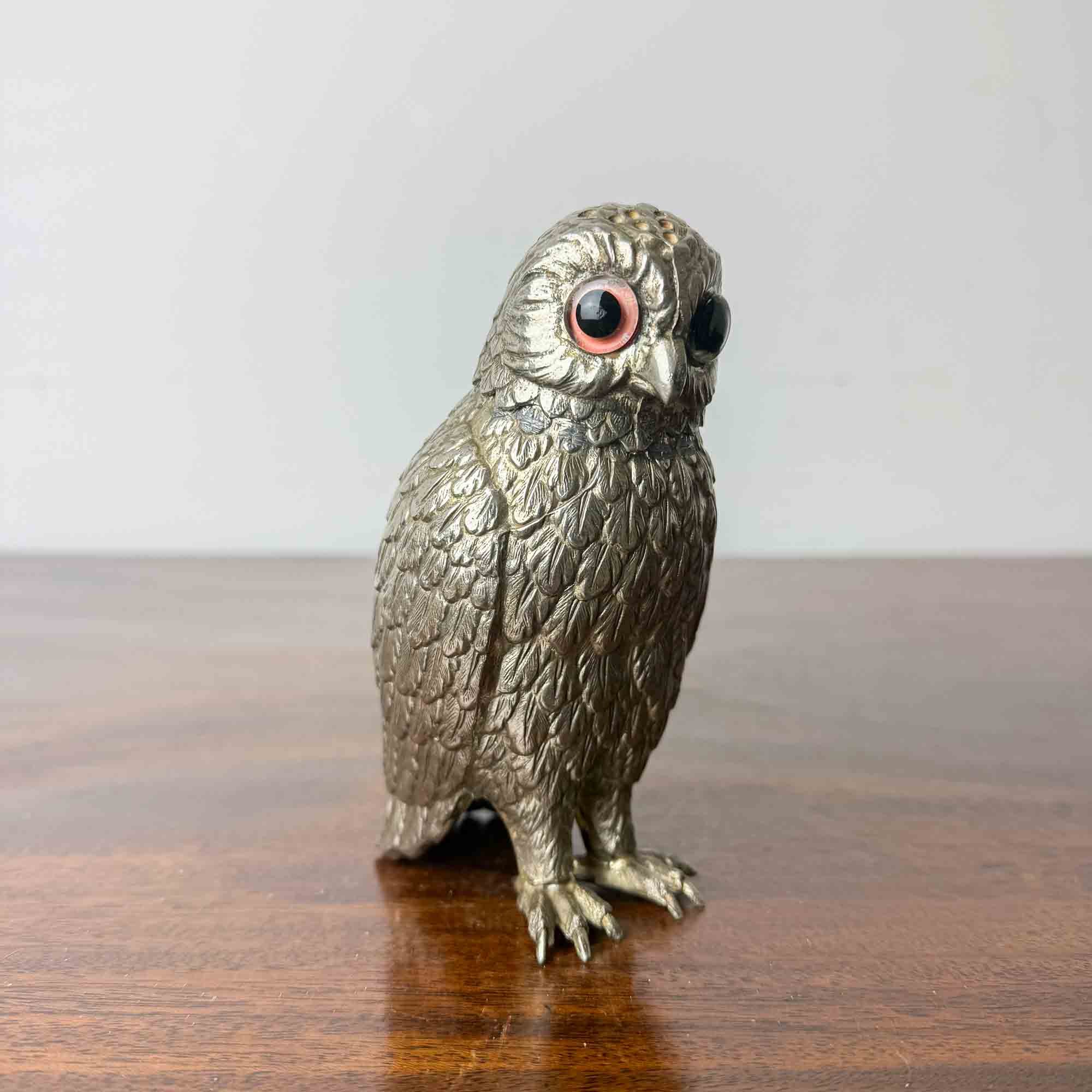 Vintage Corbell and Co Silver Plated Owl Sugar Shaker