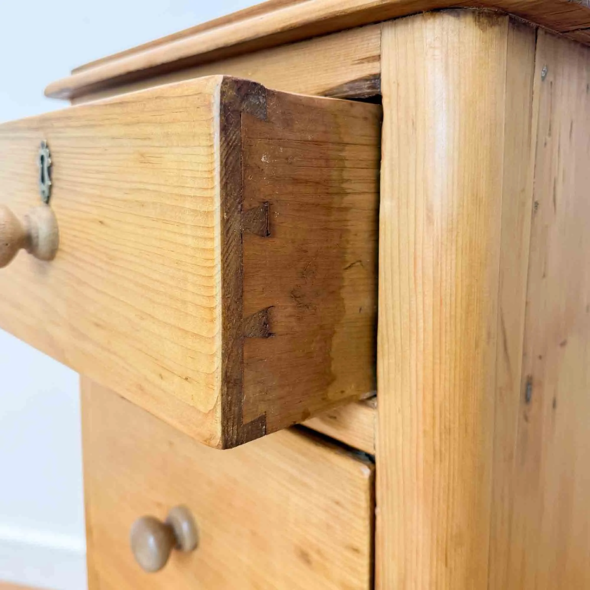 narrow antique pine chest of drawers-6.jpg