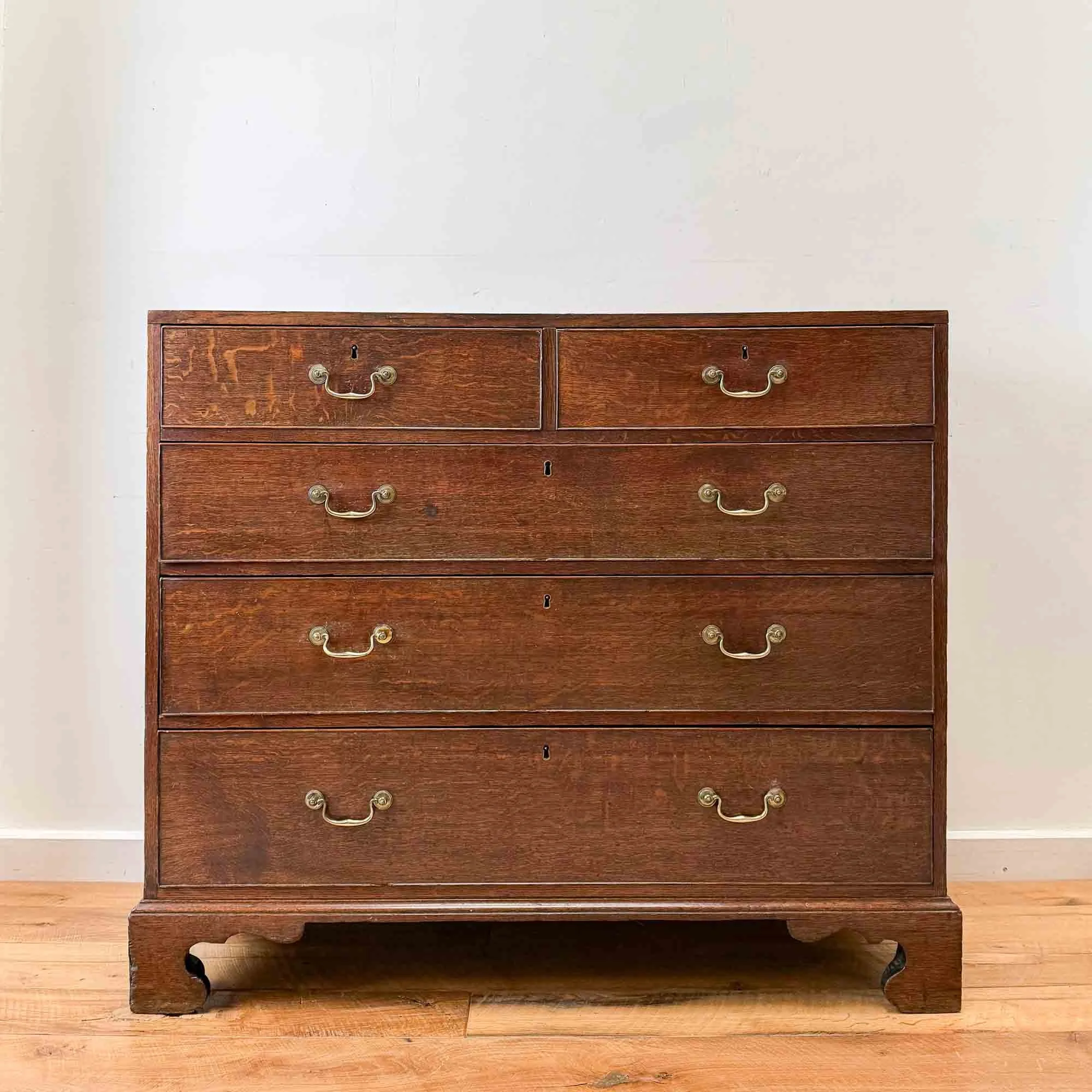 plain georgian oak chest of drawers