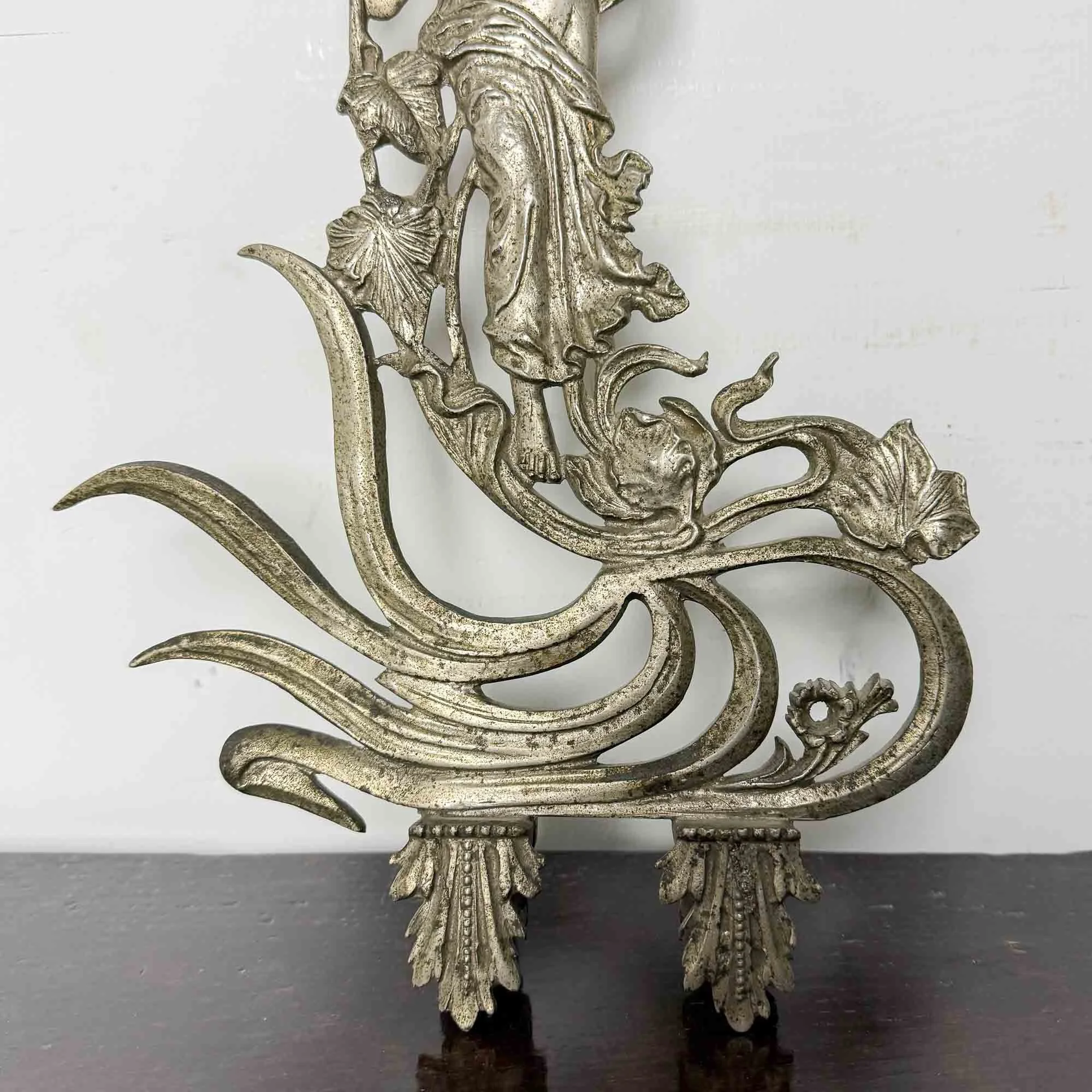 vintage art nouveau style decorative cast metal finial