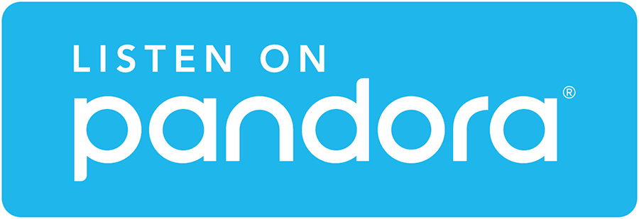 Blue background with white text that reads "LISTEN ON pandora"