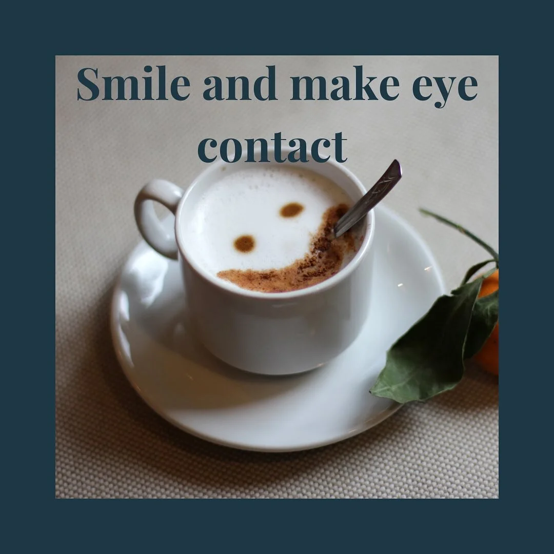 Smile and make eye contact

This sounds very easy, but a surprisingly large number of presenters fail to do it.

If you smile and make eye contact, you build rapport, which helps the audience connect with you and your subject. 

It also helps you to 