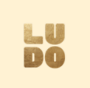 Ludo logo gold on yellow background