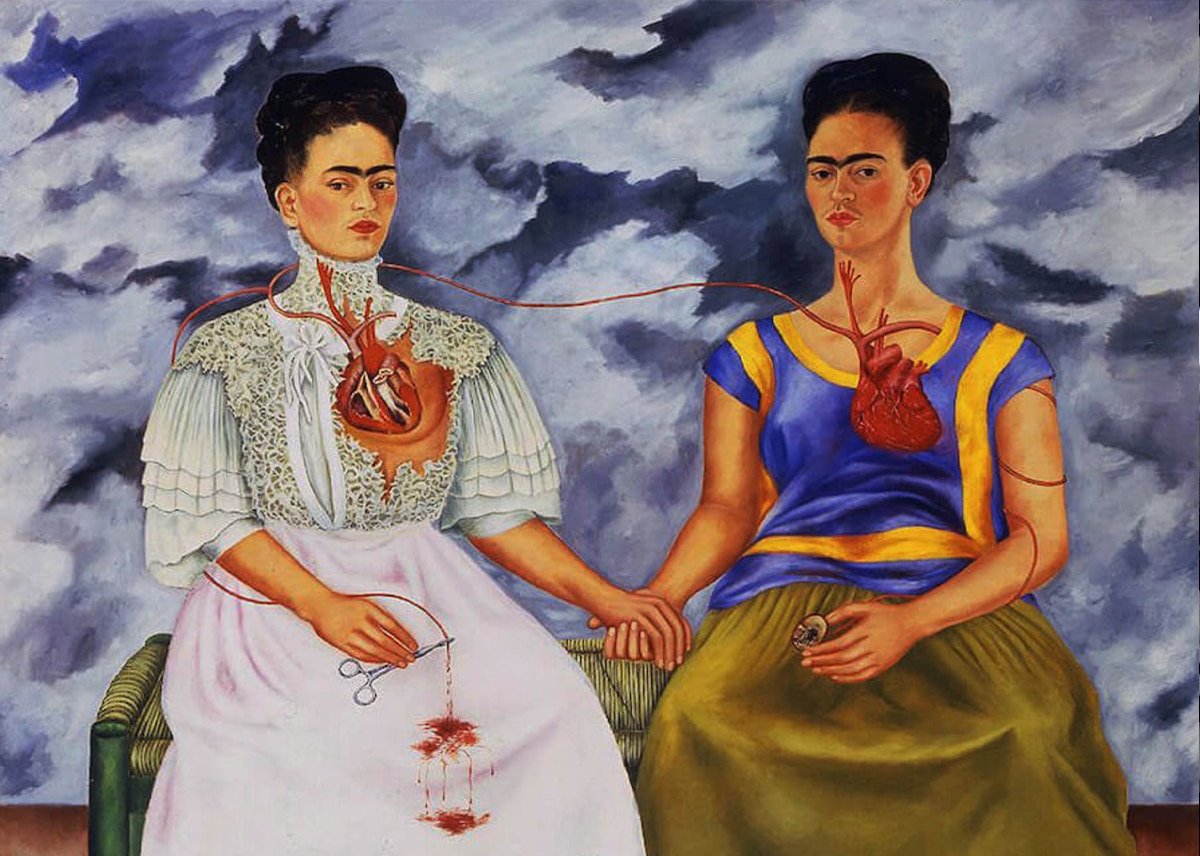 the two fridas self portrait painting by frida kahlo