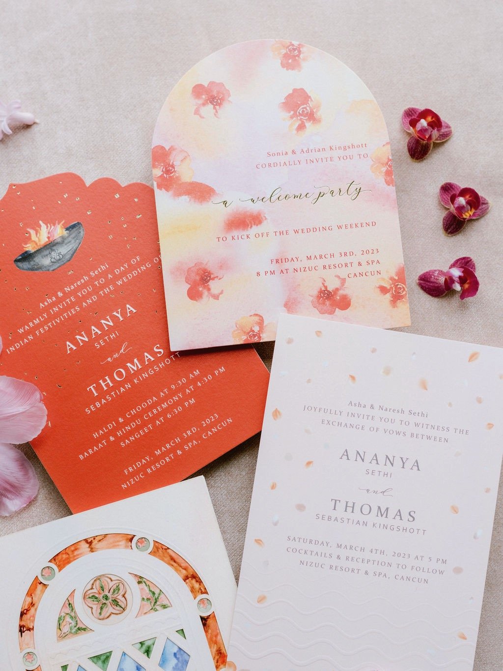 custom multicultural wedding invitations