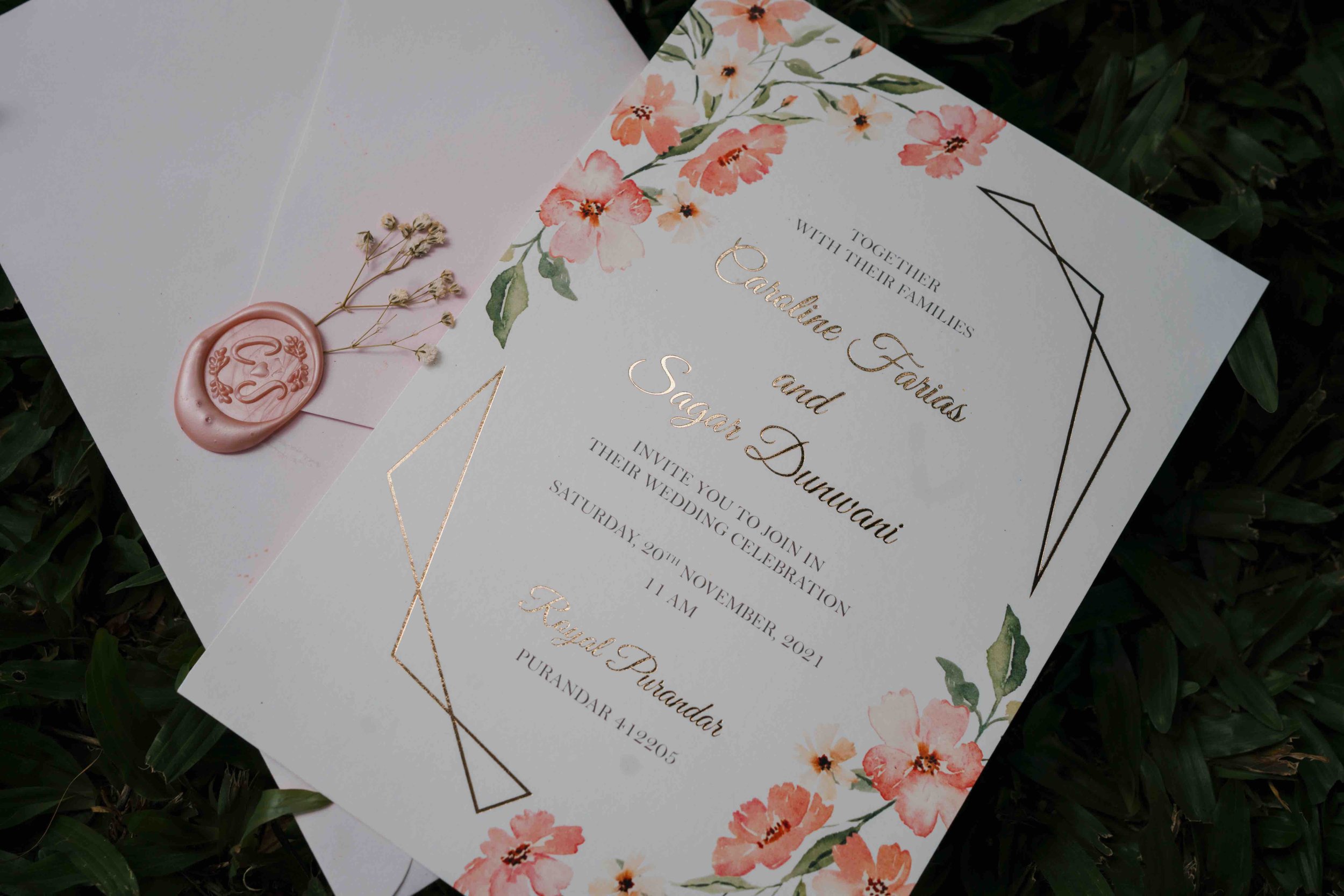 floral wedding invitations