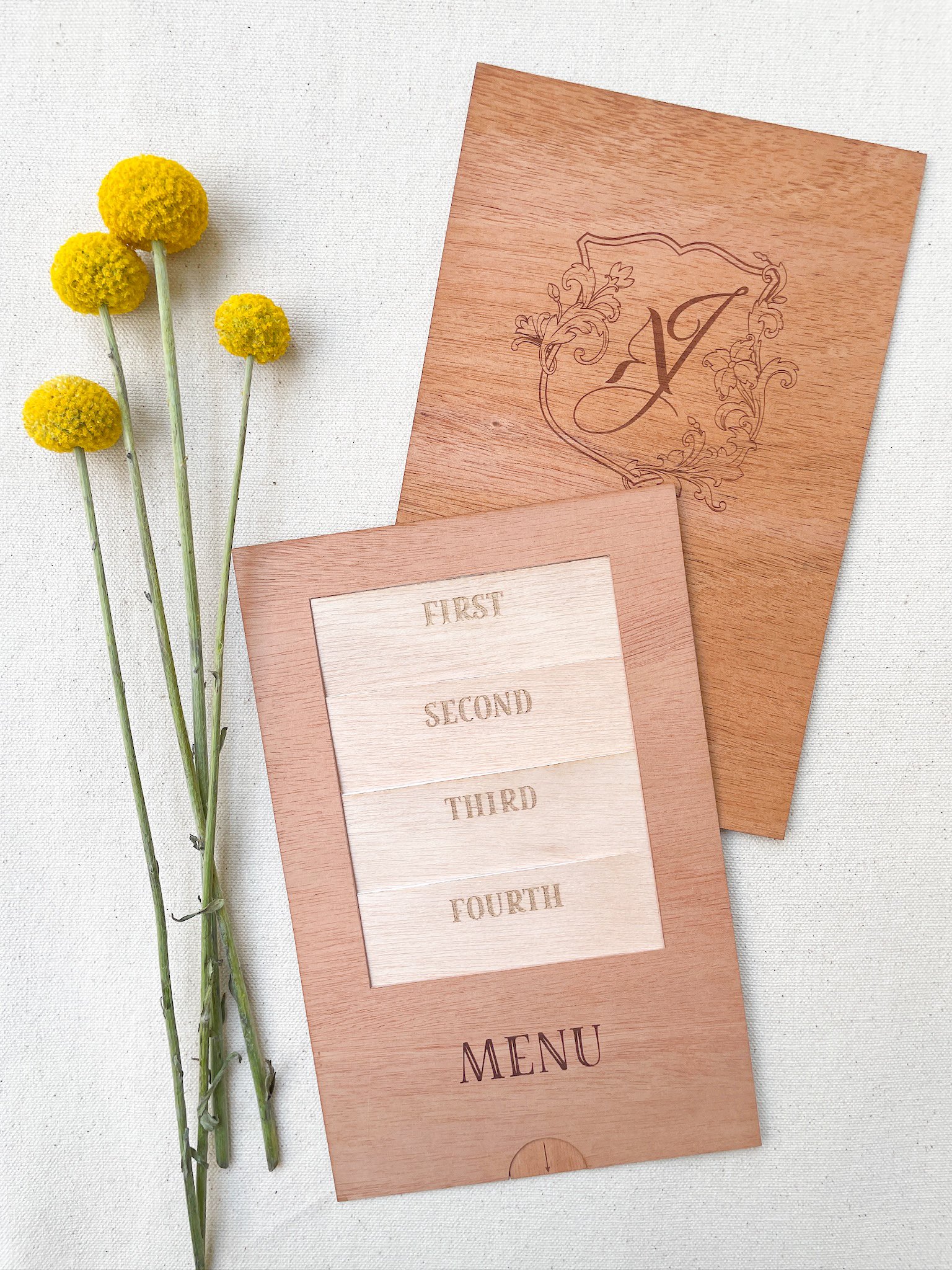 interactive - wooden - pull out menu