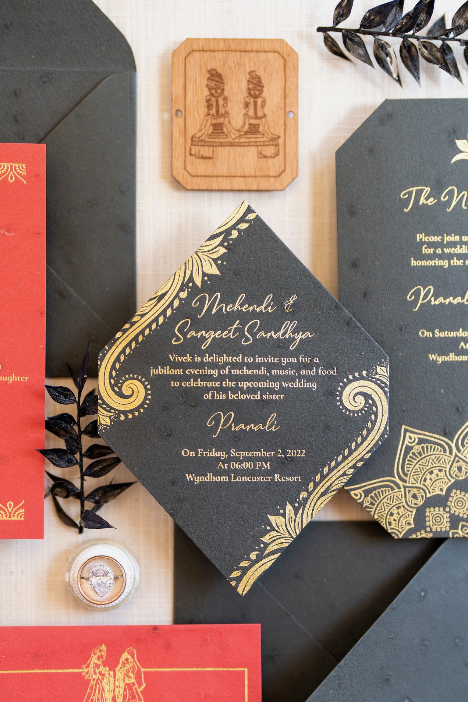 seed paper custom color wedding invitations