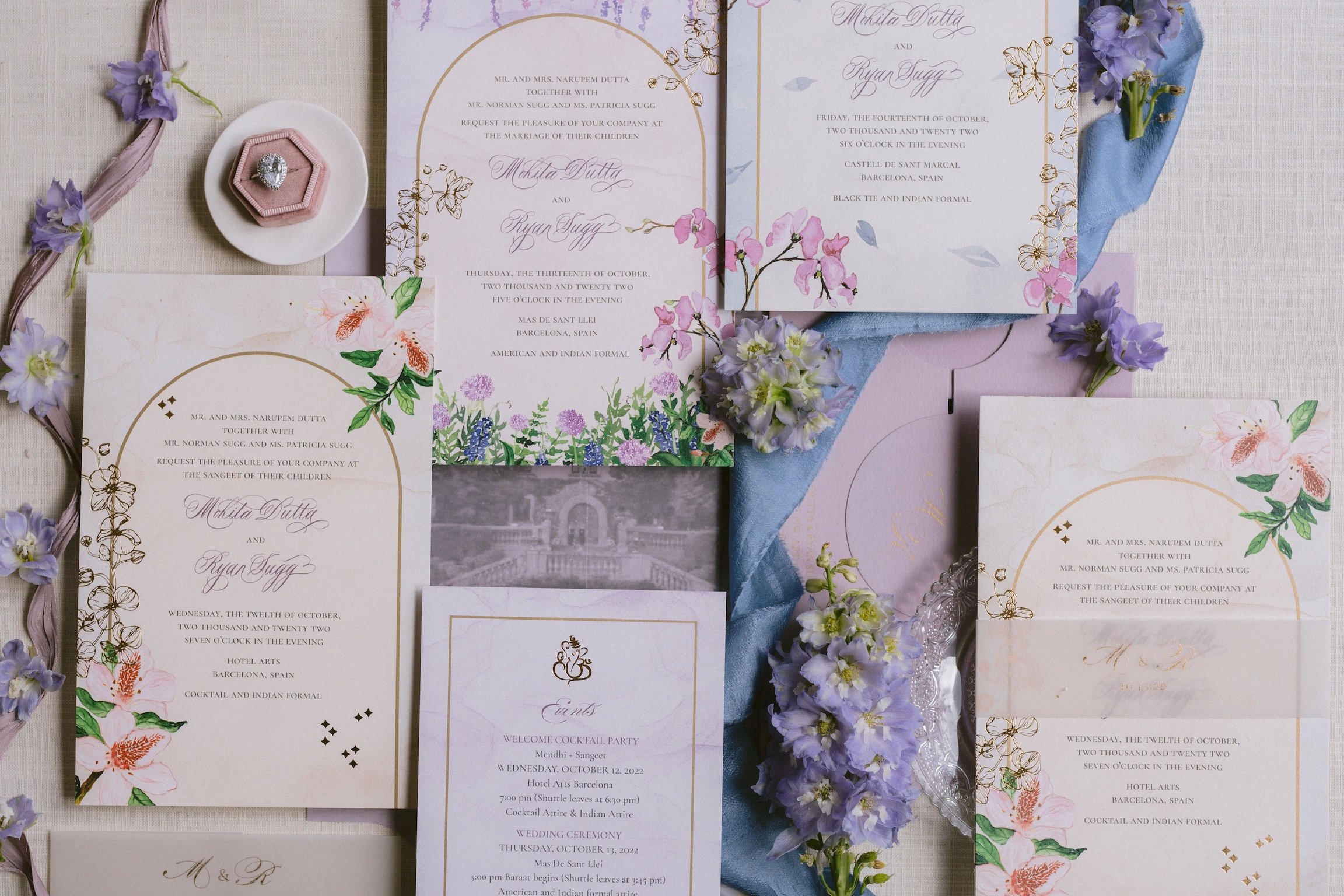 floral wedding invitations
